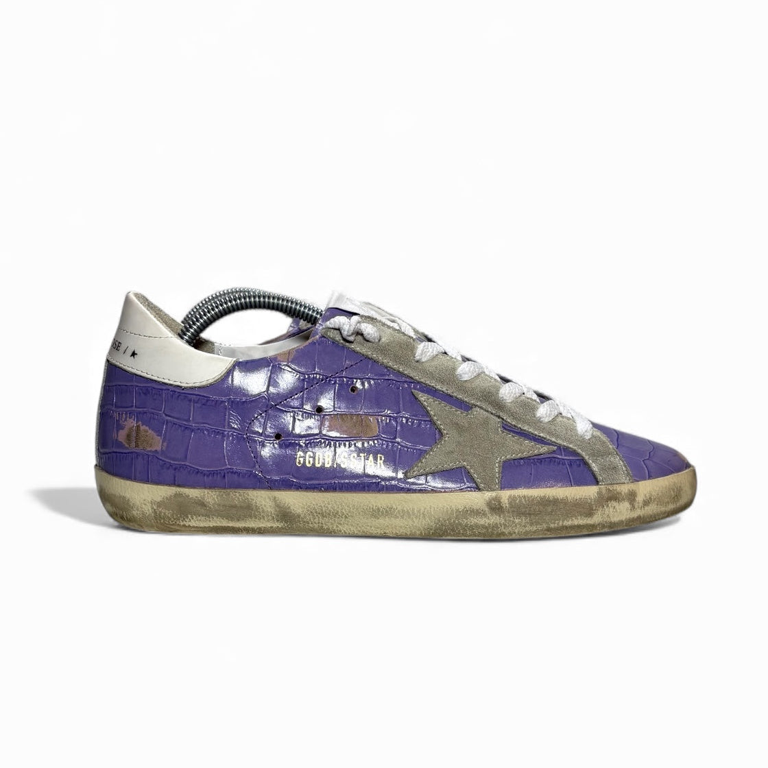 Golden goose Superstar azzurre effetto “coccodrillo” 38
