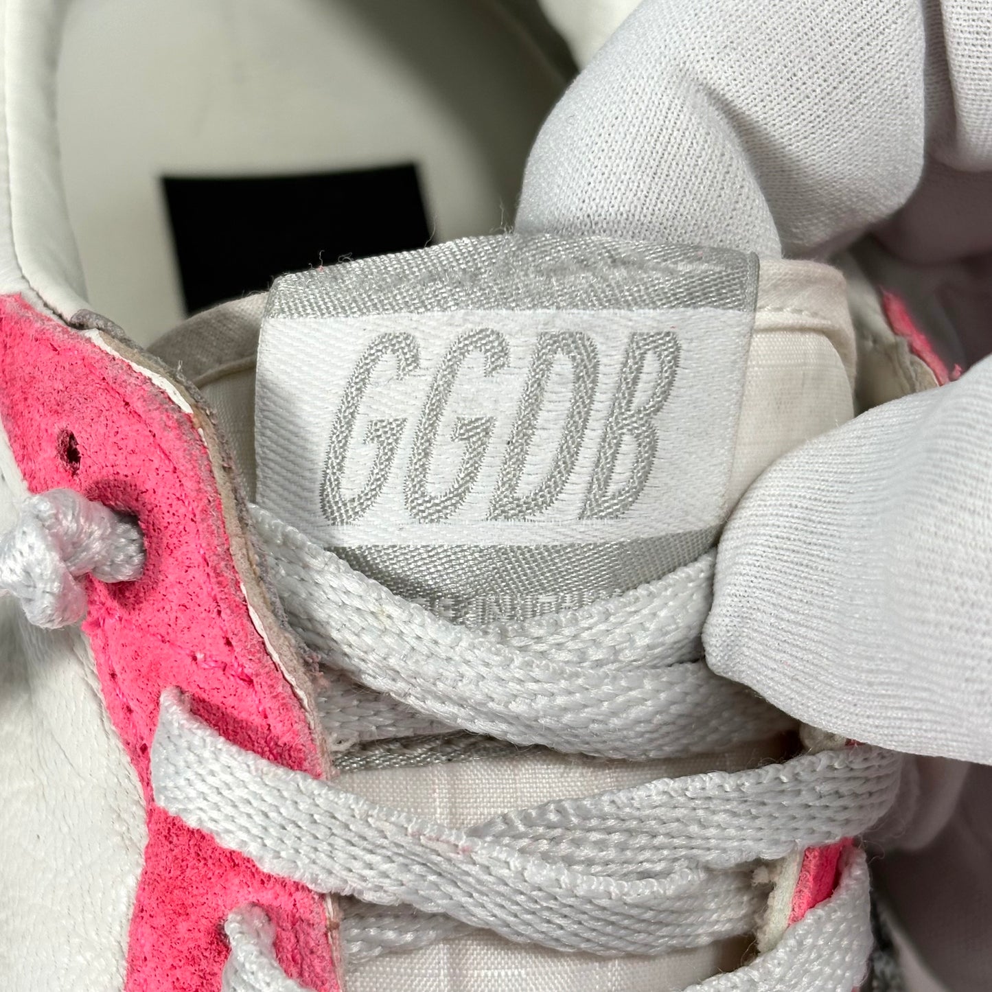 Golden goose Ballstar bianche e aragosta e stella argento brillantinata 36