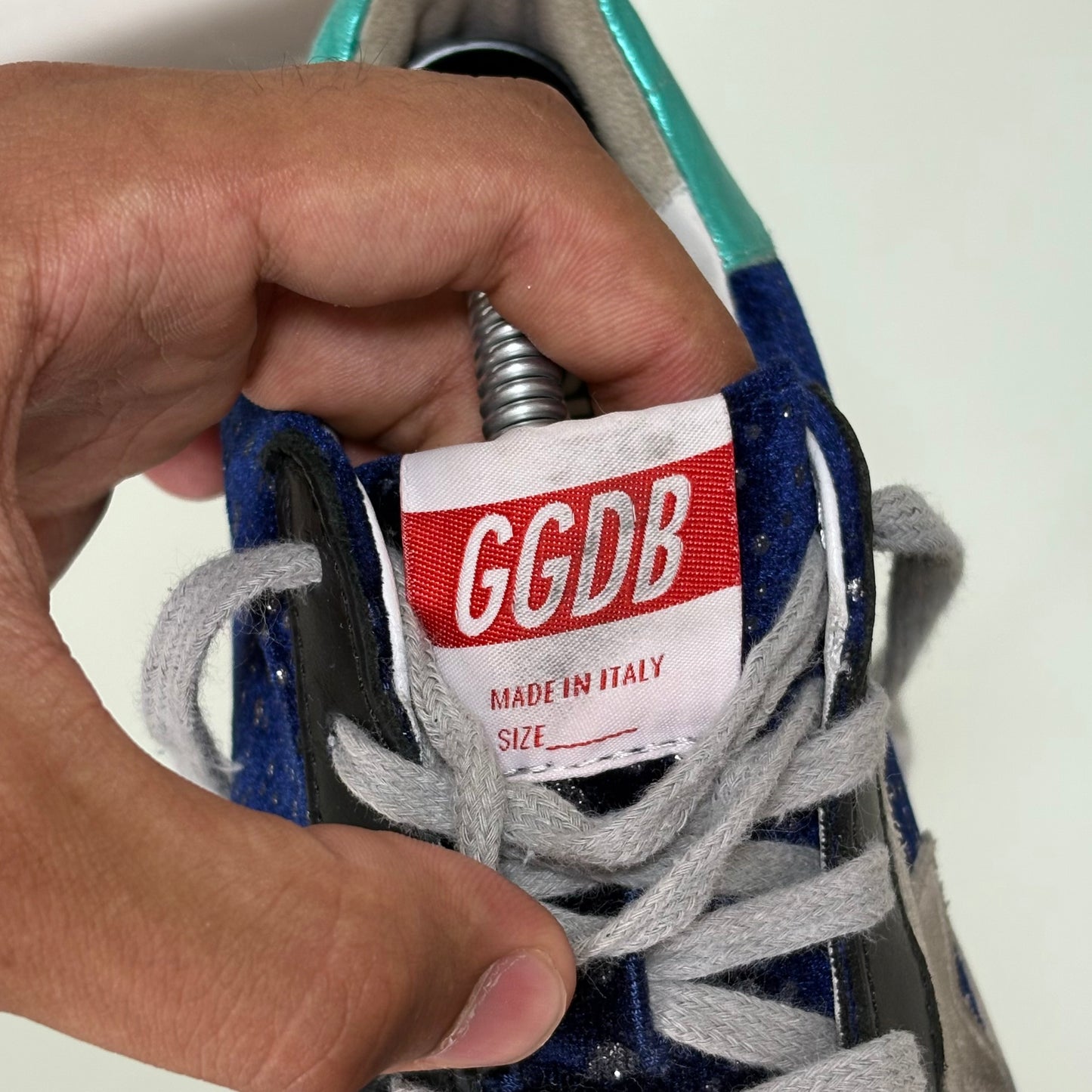 Golden goose Superstar blu con macchie brillantinate 35