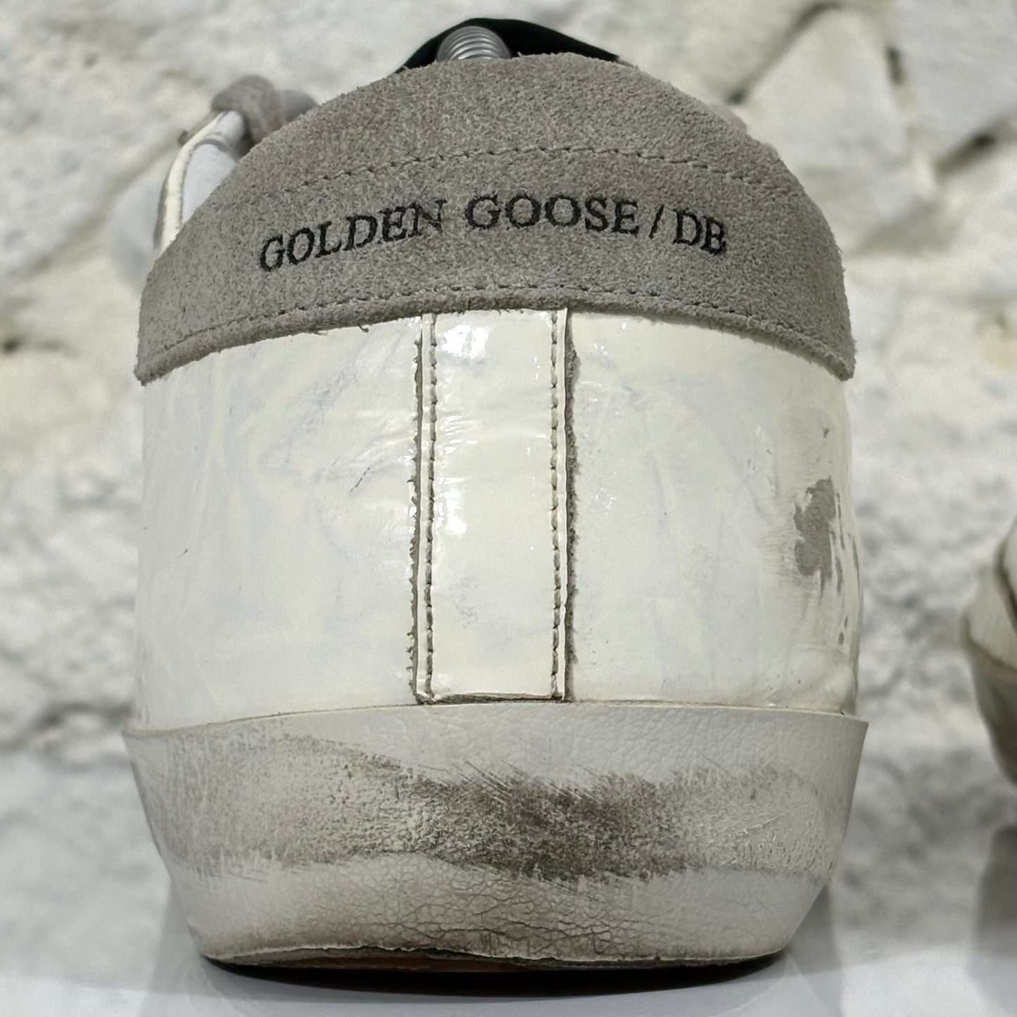Golden goose Superstar Bianche talloncino grigio 42