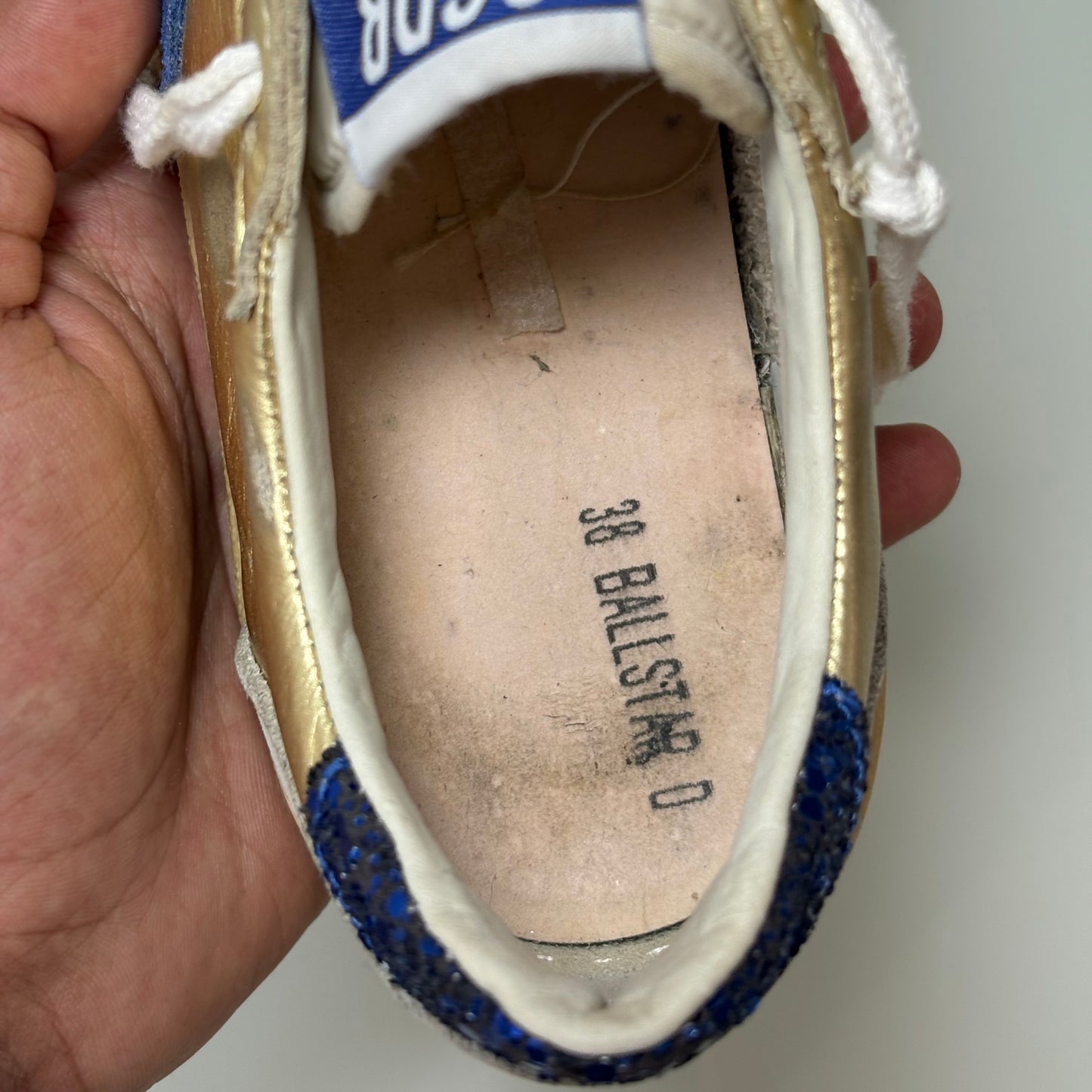 Golden goose ballstar blue e oro 38