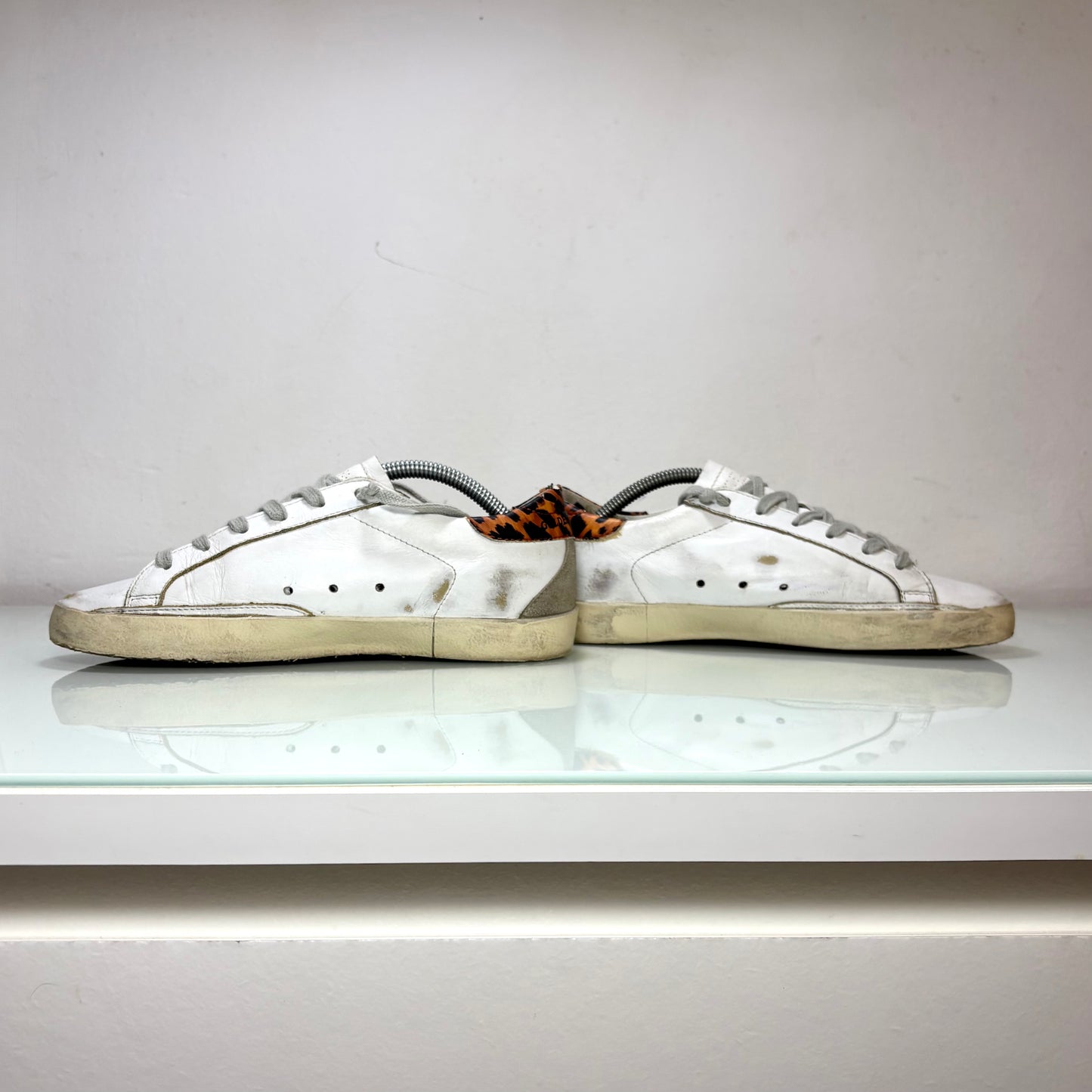 Golden goose Superstar in colorazione bianco tallone leopardo 36