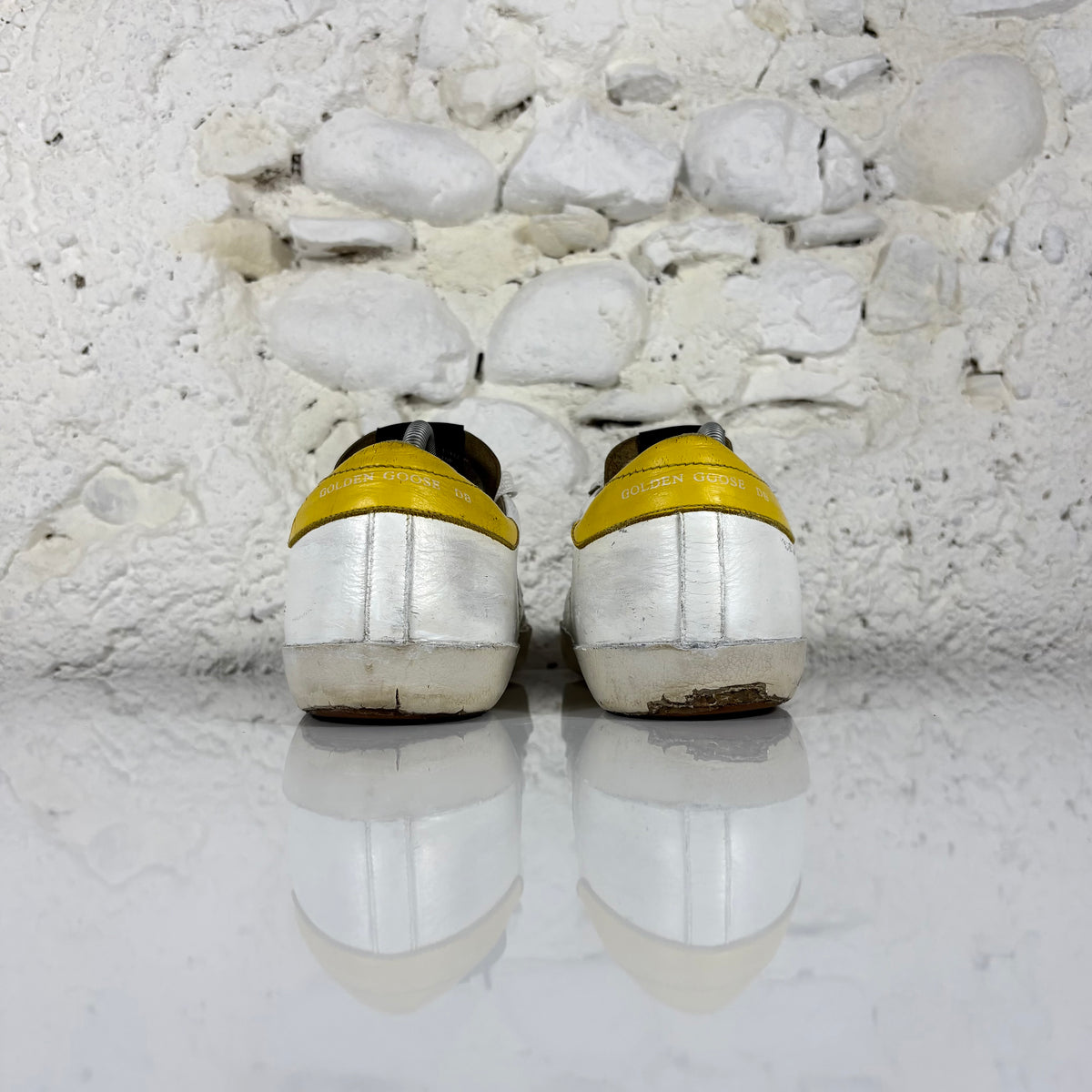 Golden goose Superstar bianche con talloncini gialli 42