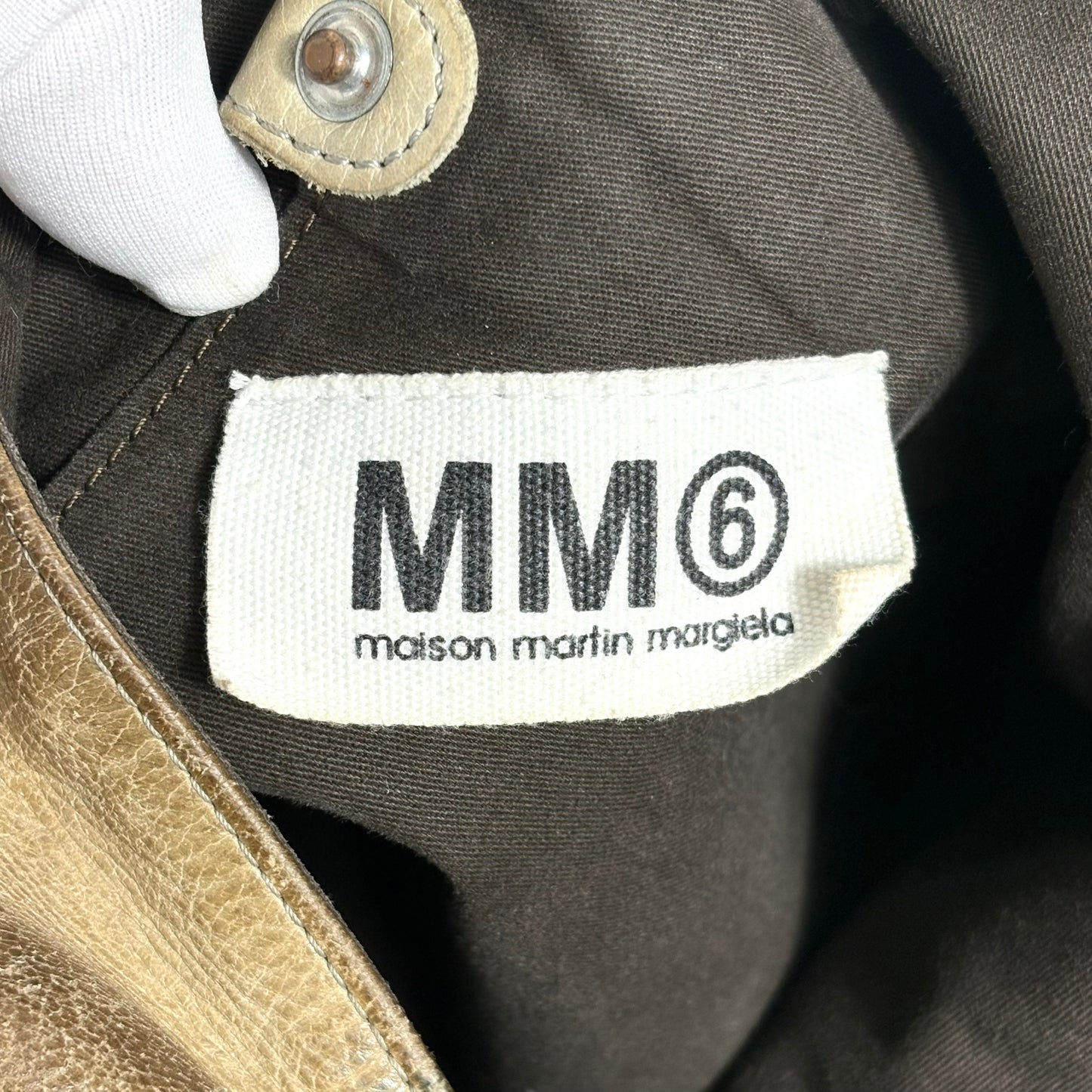 Maison Margiela MM6 Japanese Tote in pelle beige