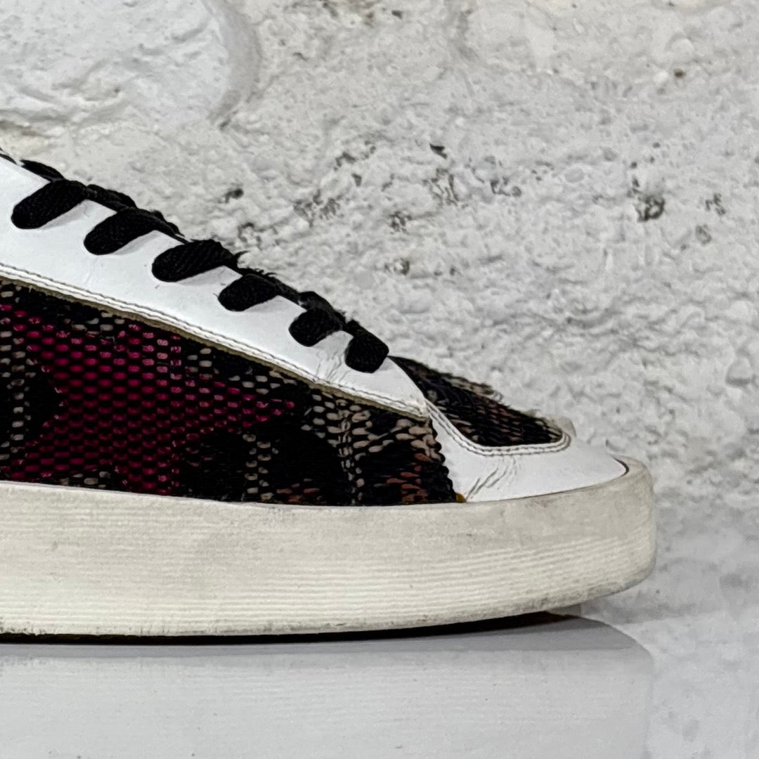 Golden goose Stardan bianche/ maculato e talloncini argento 38