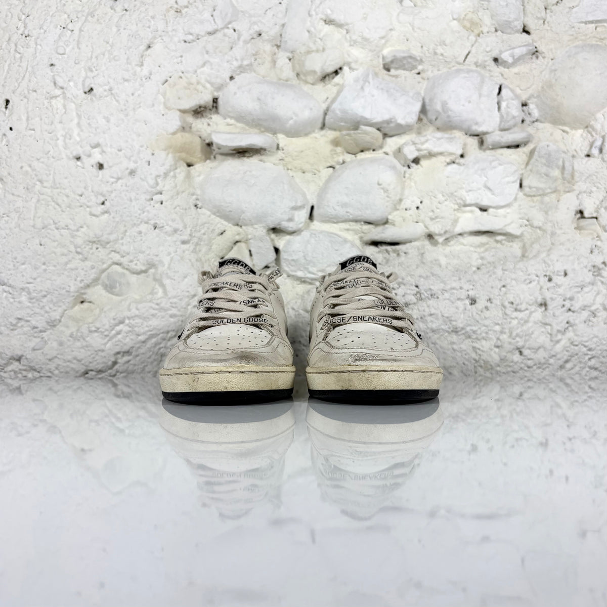 Golden goose Ballstar bianche con talloncini glitter 37