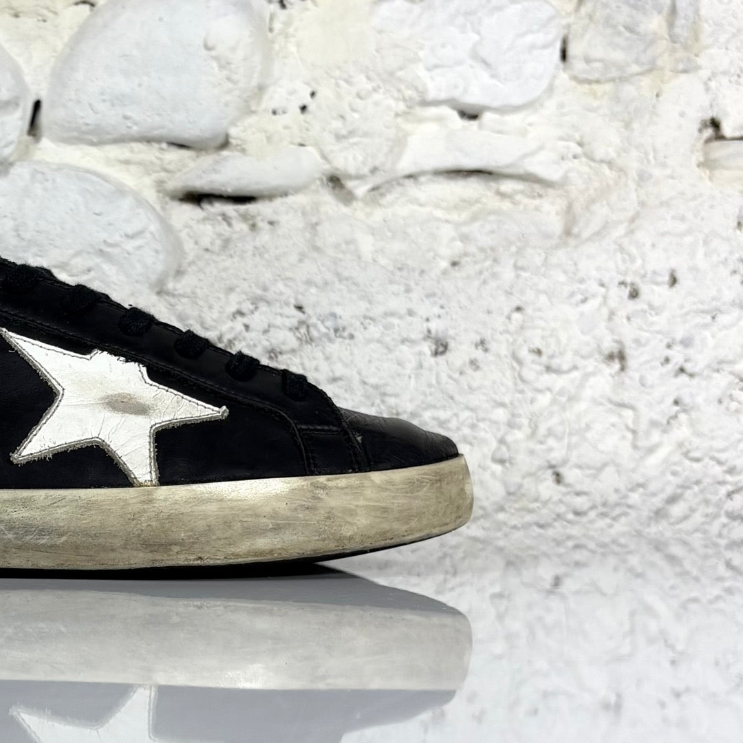 Golden goose Superstar nere con stella e talloncini bianchi 41