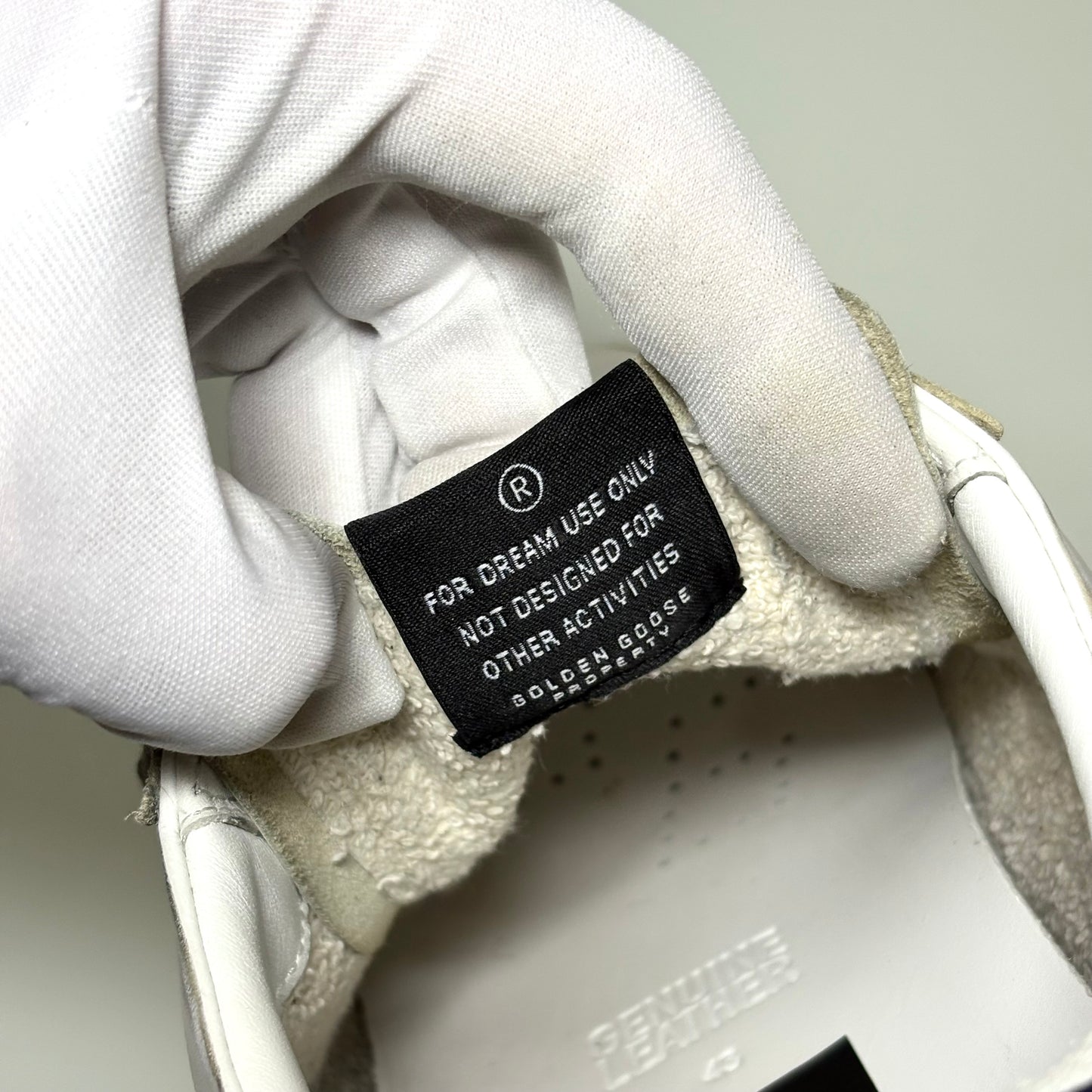 Golden goose Superstar bianche stella nera tallone blu jeans 43