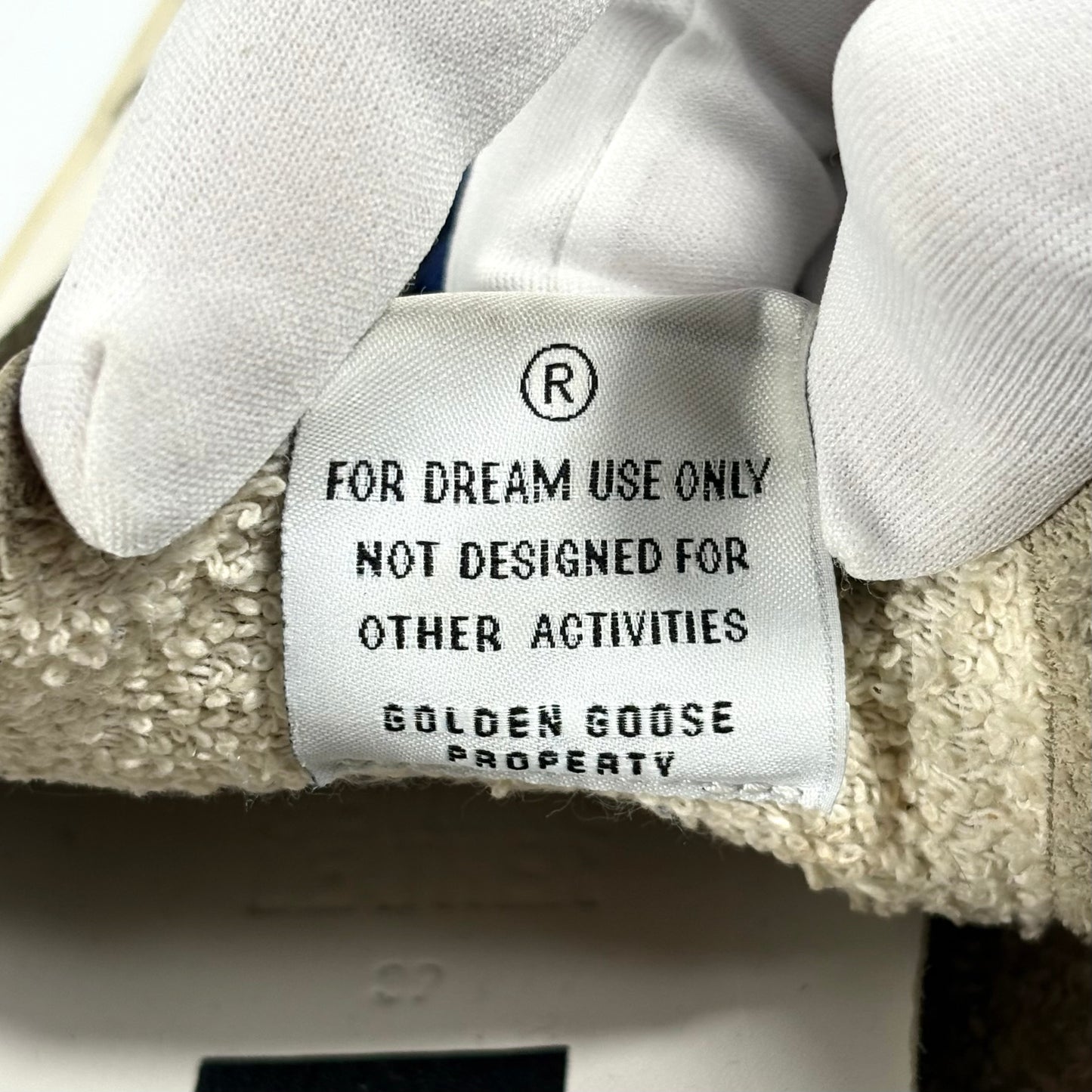 Golden goose Superstar bianche, tallone marrone, stella taupe e lacci blu 39