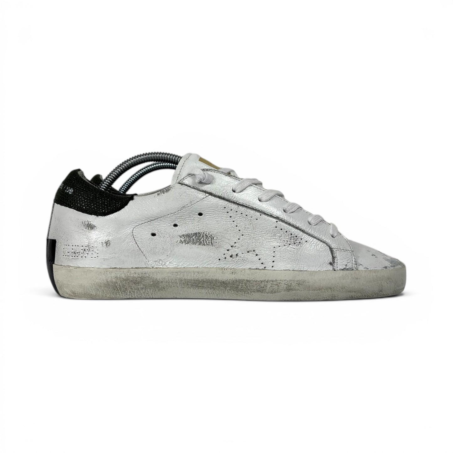 Golden goose Superstar bianche con scotch nero sui lati posteriori 39