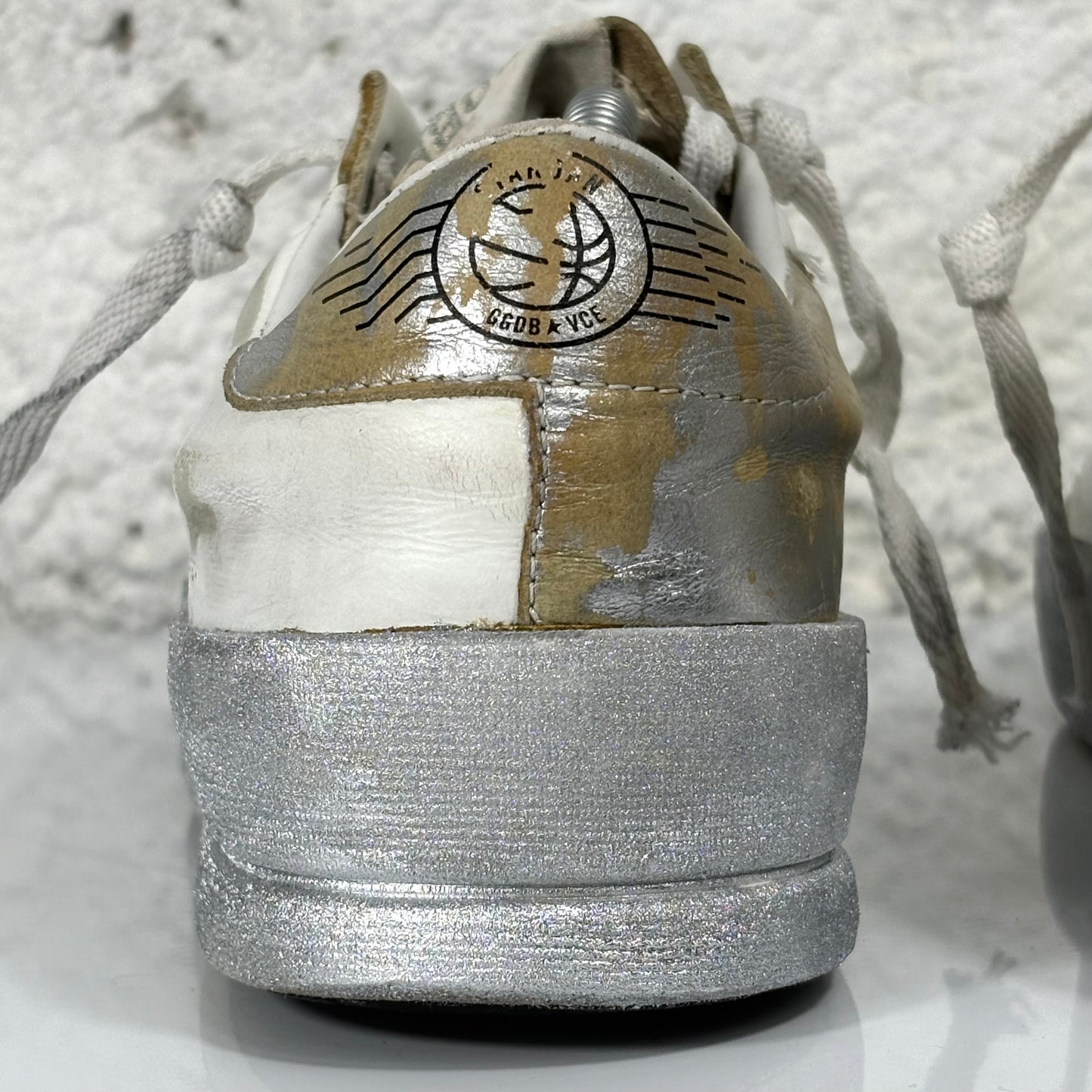 Golden goose Stardan bianco e argento 36