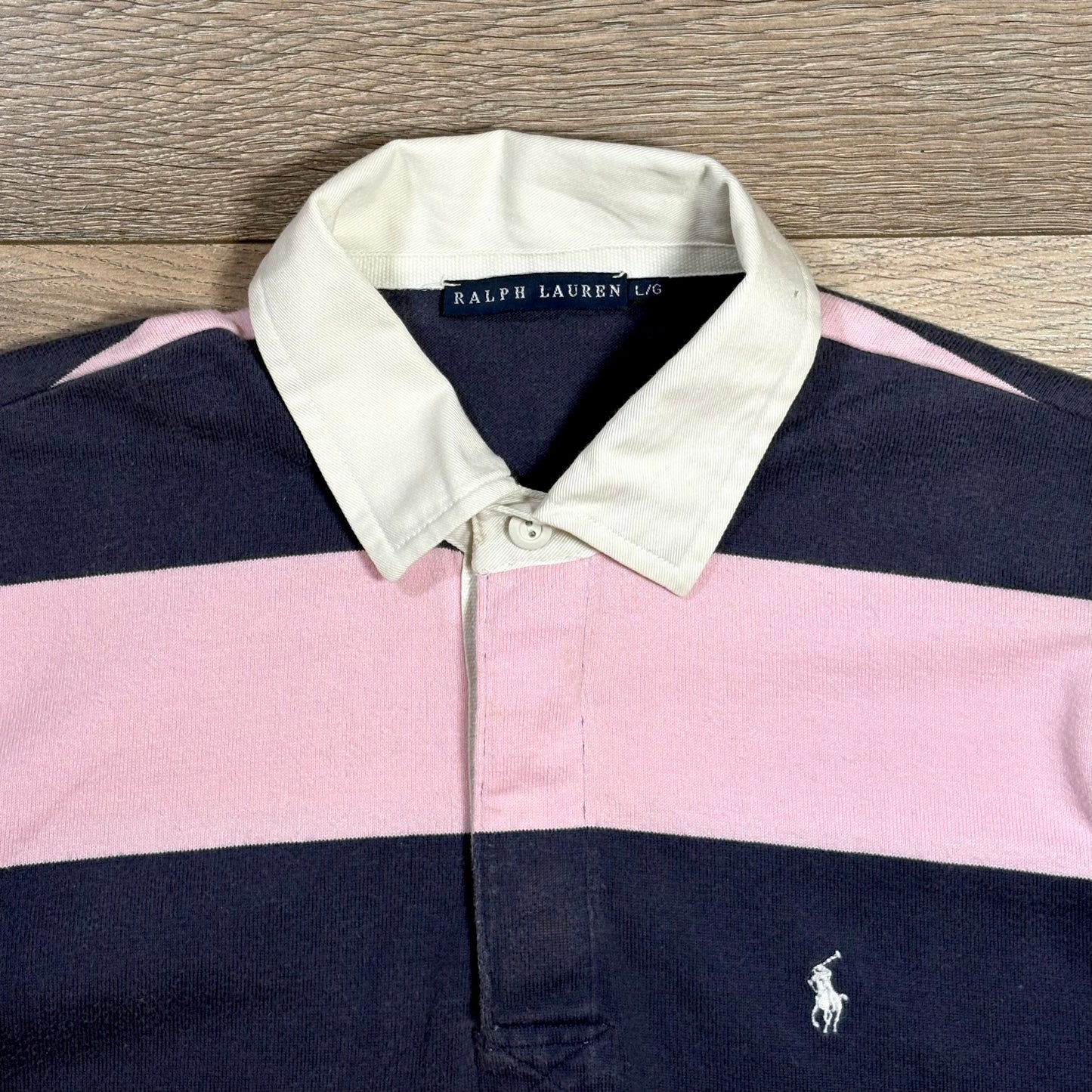 Polo Ralph Lauren maglia a maniche lunghe rosa e blu L
