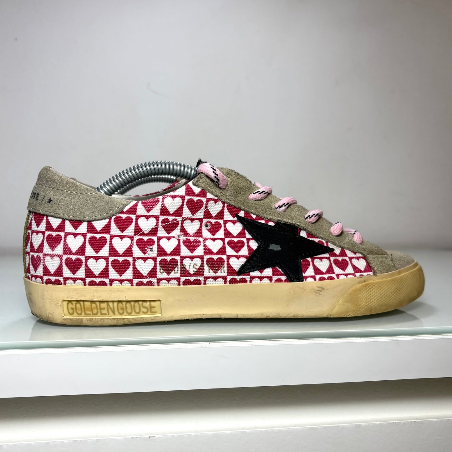 Golden goose Superstar a cuori bianche e rosse 37