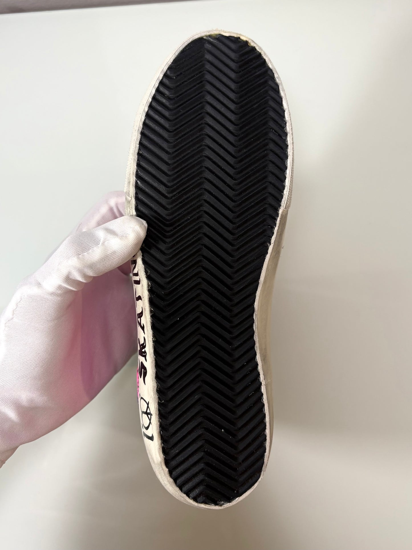 Golden goose Superstar fucsia con disegni e scritte nere 37