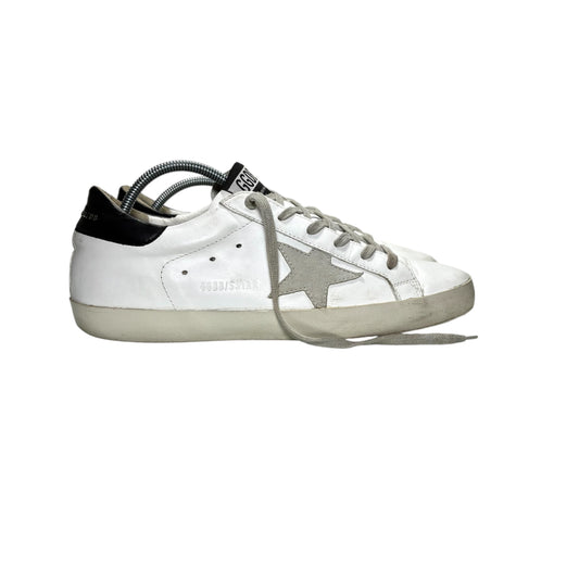Golden goose Superstar bianco con tallone nero e scritta oro 41