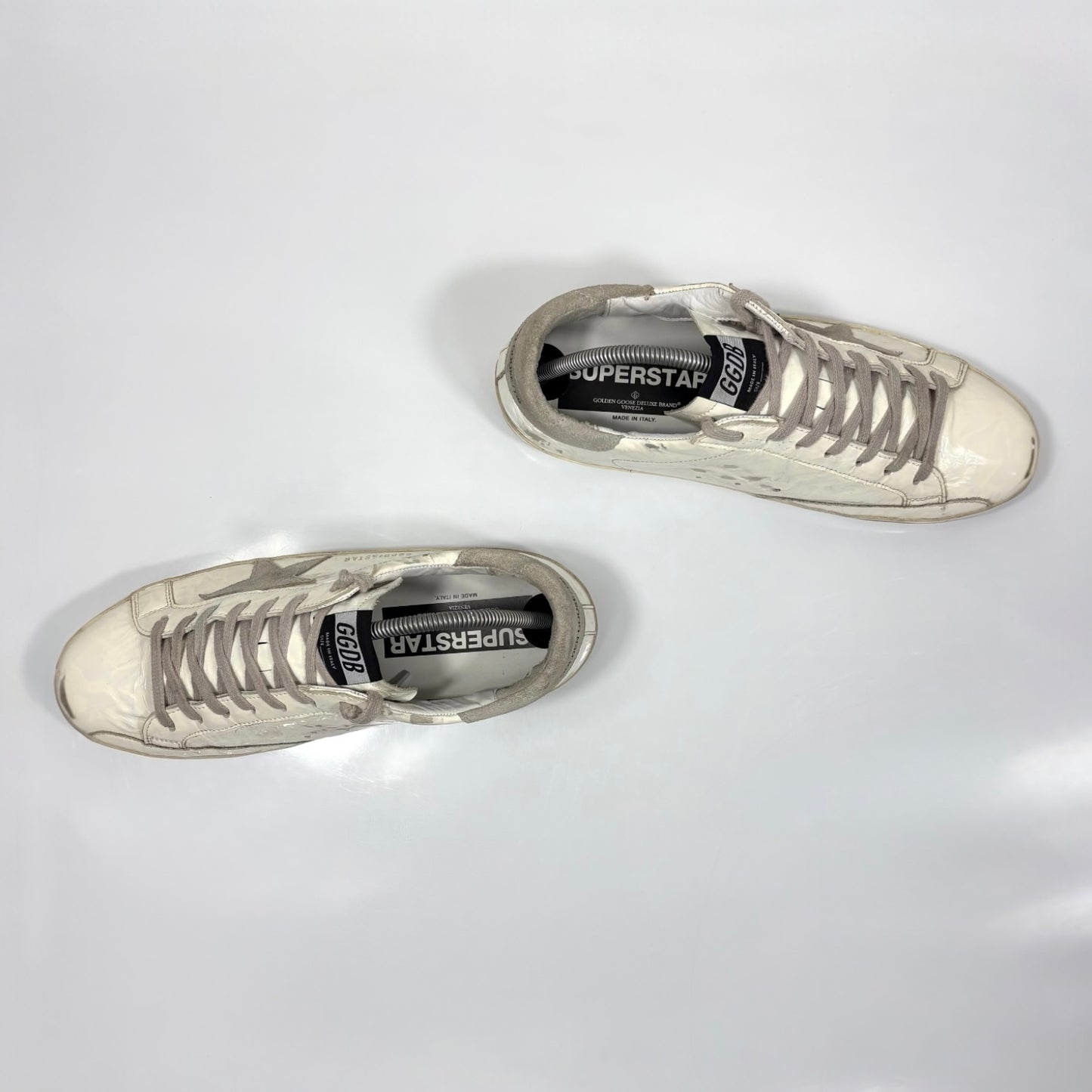 Golden goose Superstar Bianche talloncino grigio 42