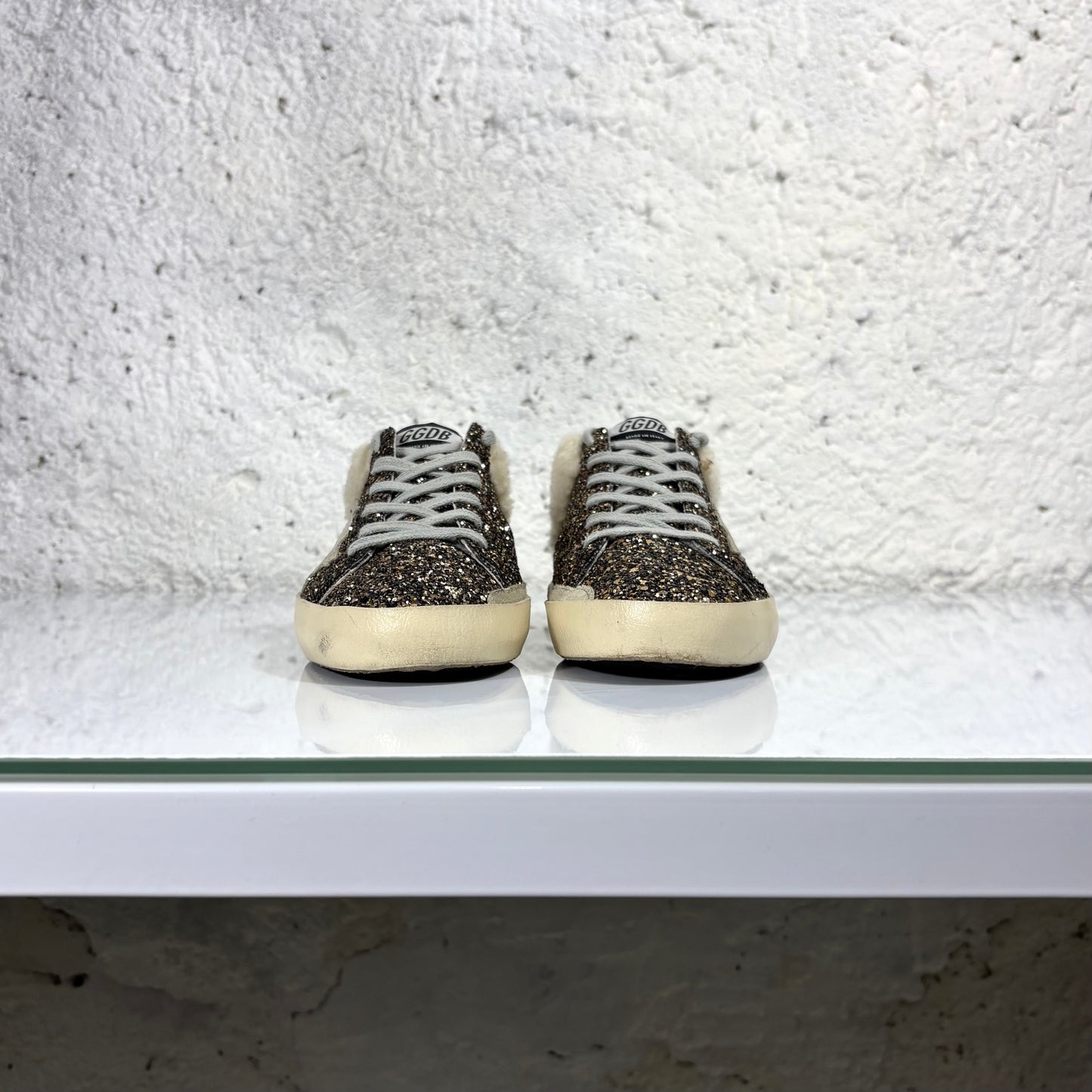 Golden goose Superstar Sabot con Glitter e interno in Shearling 39