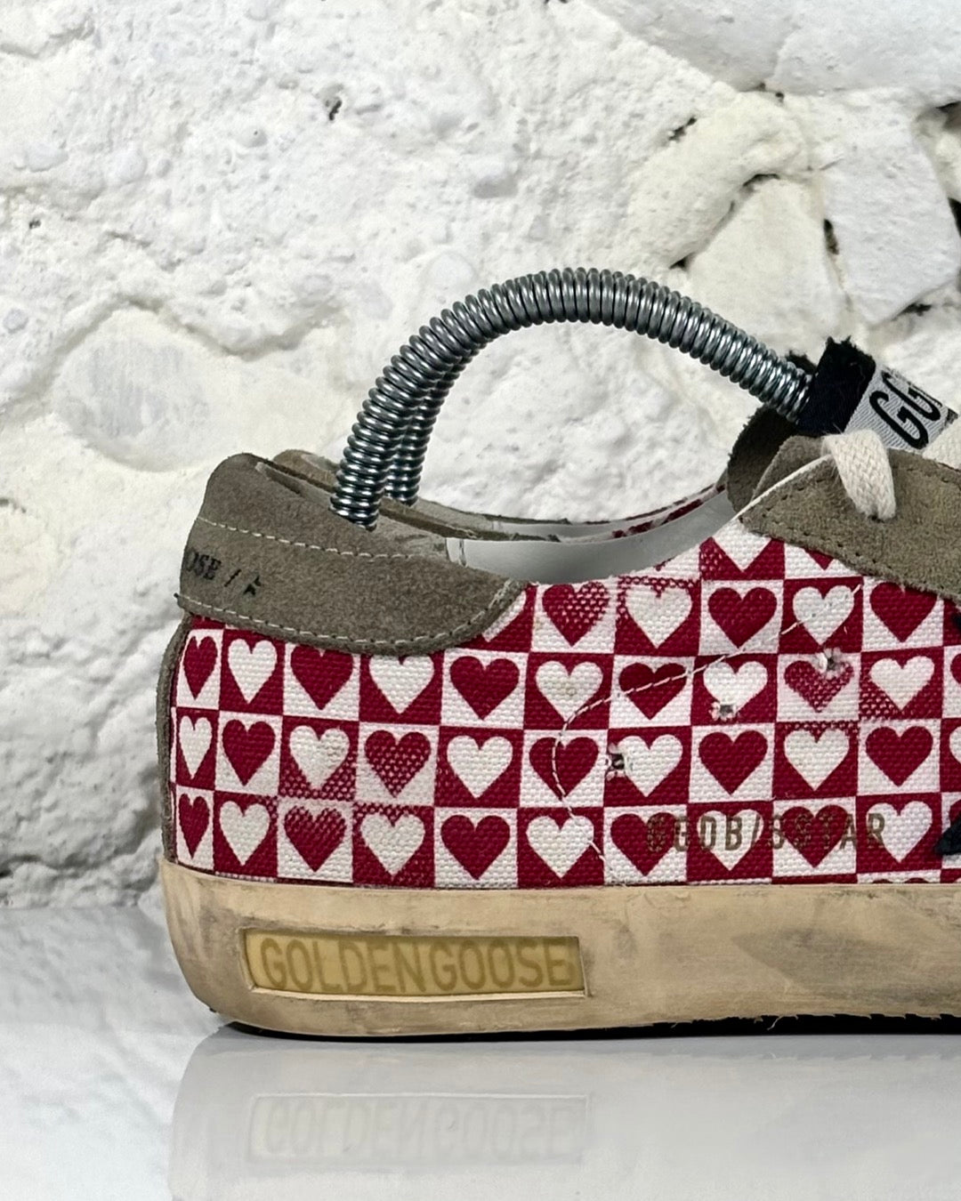 Golden goose Superstar a cuori bianche e rosse 37