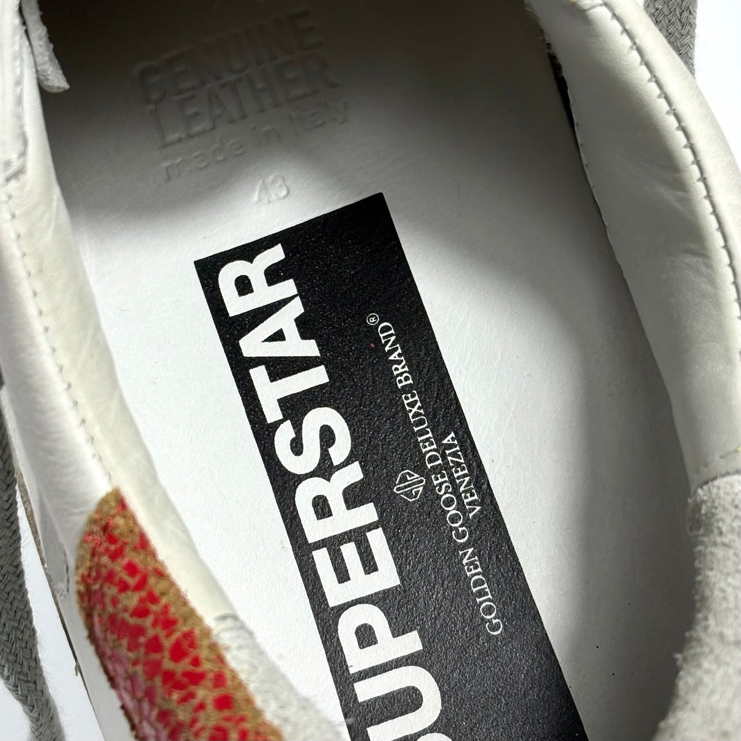 Golden goose Superstar bianche stella e tallone rosso 43