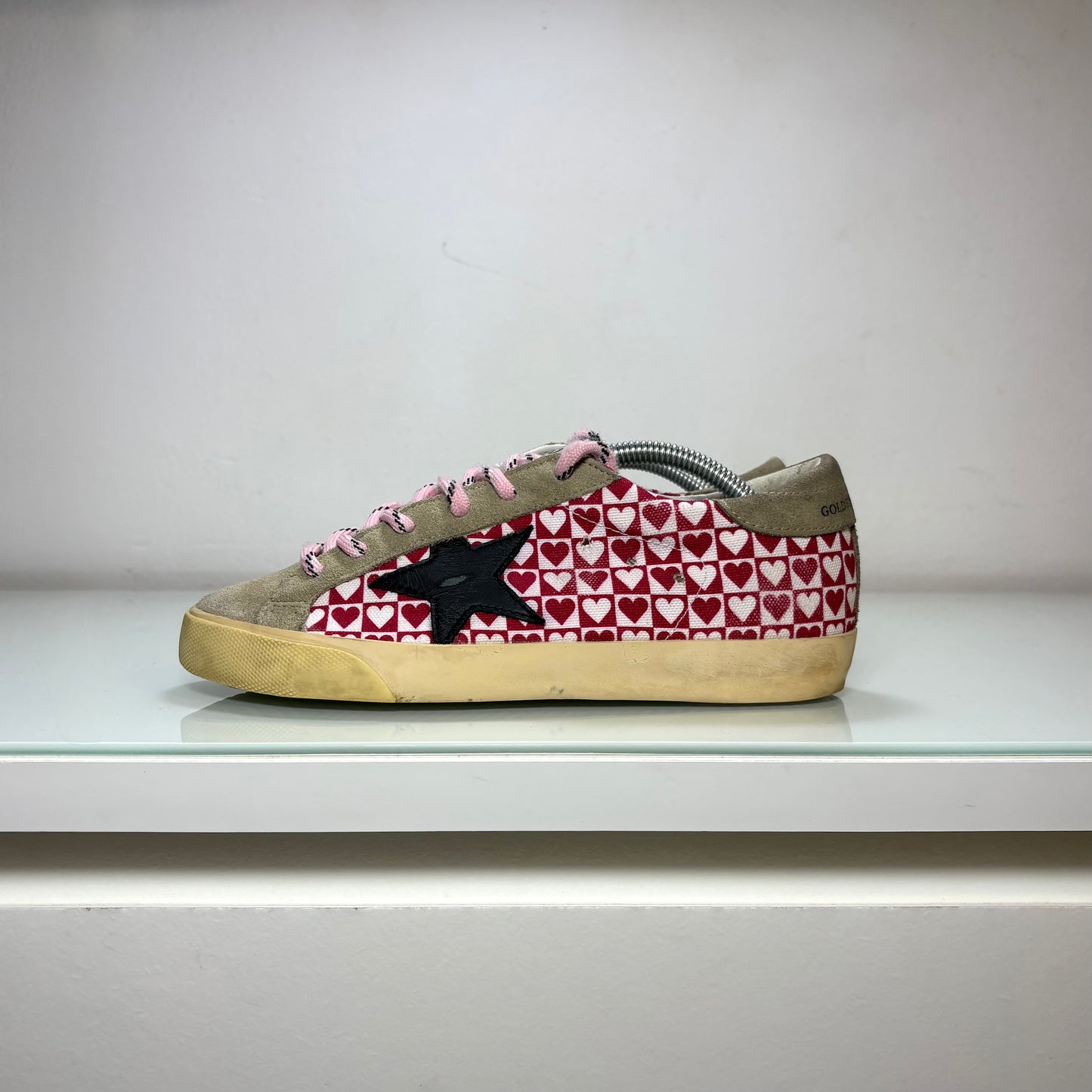 Golden goose Superstar a cuori bianche e rosse 37