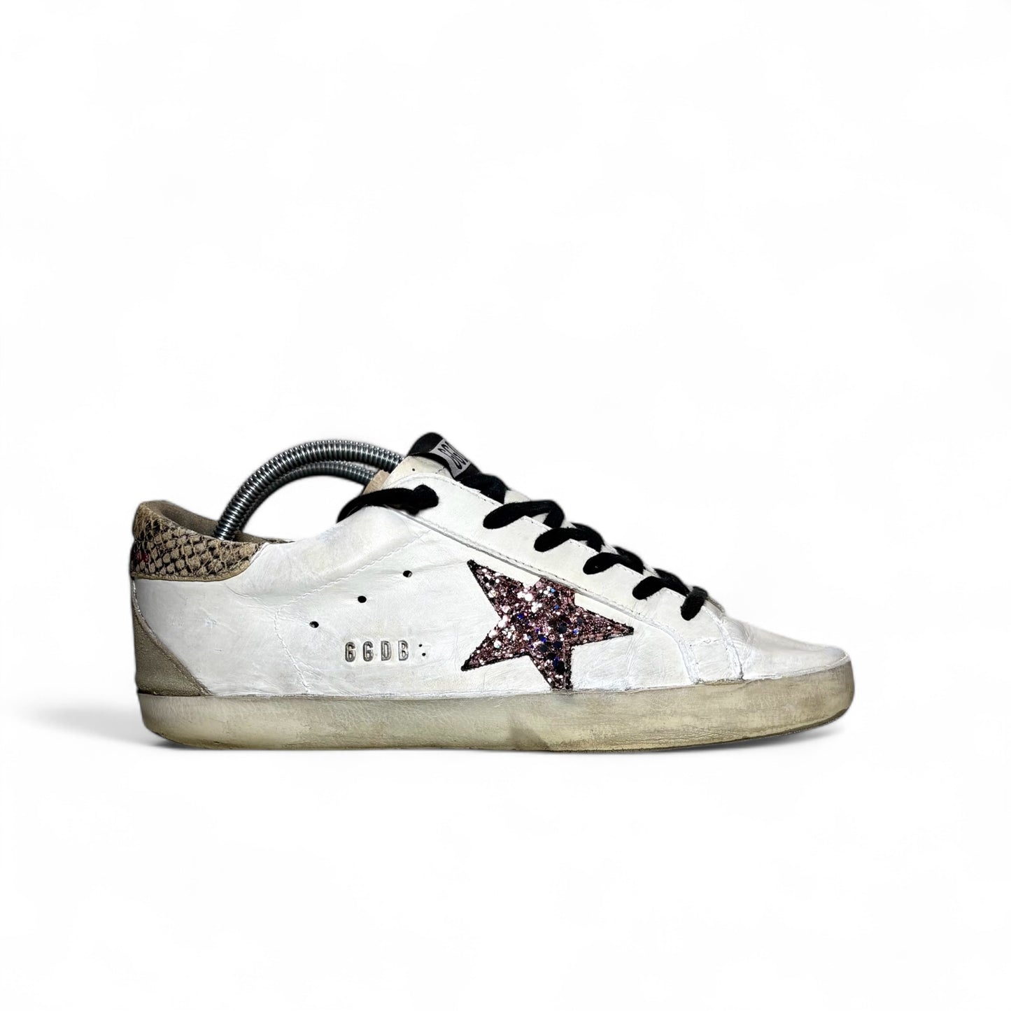 Golden goose Superstar bianco, tallone squame 39