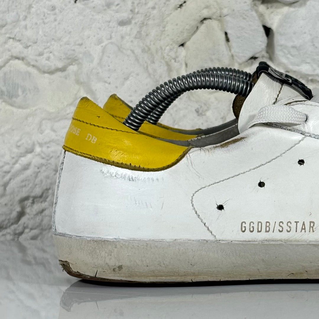Golden goose Superstar bianche con talloncini gialli 42