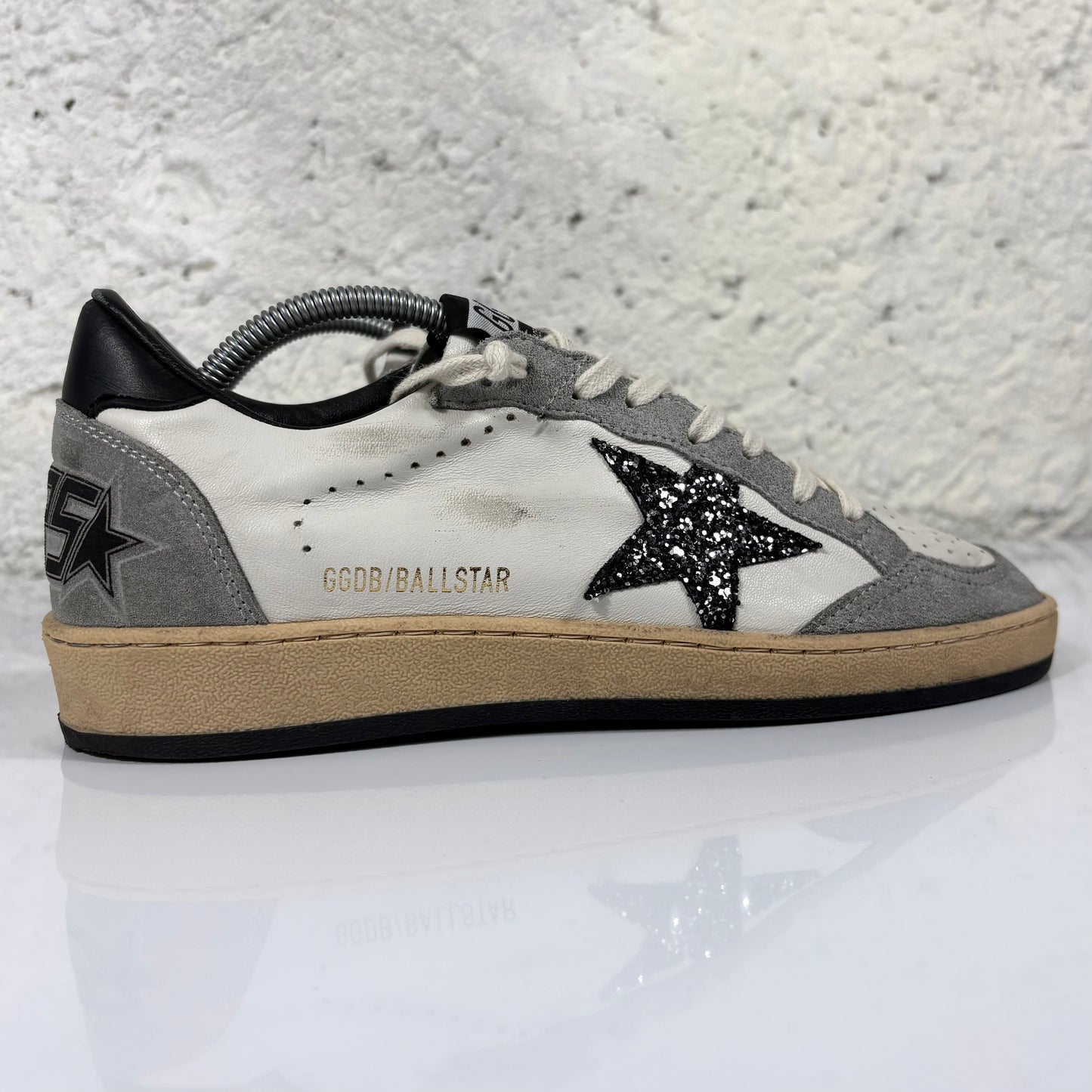 Golden goose Ballstar bianche stella nera brillantinata 39