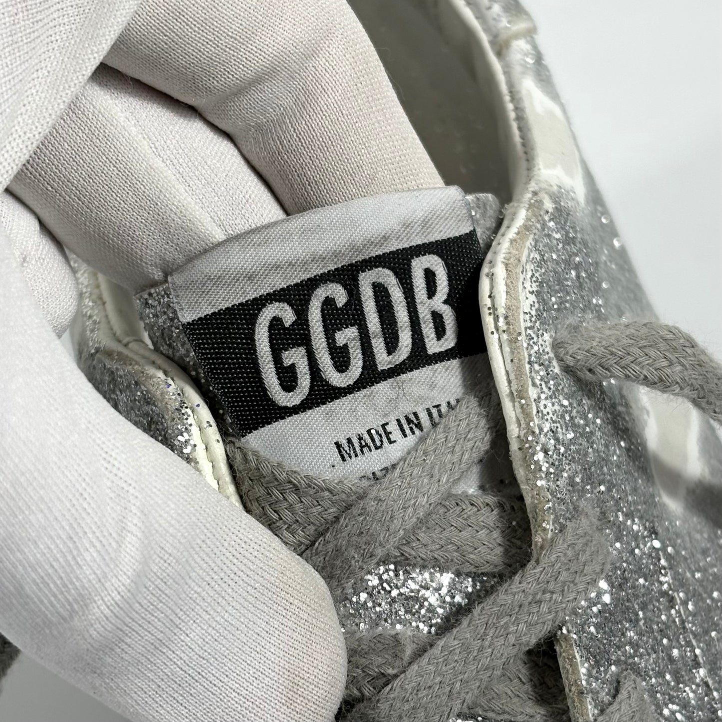 Golden goose Superstar glitter argento 36