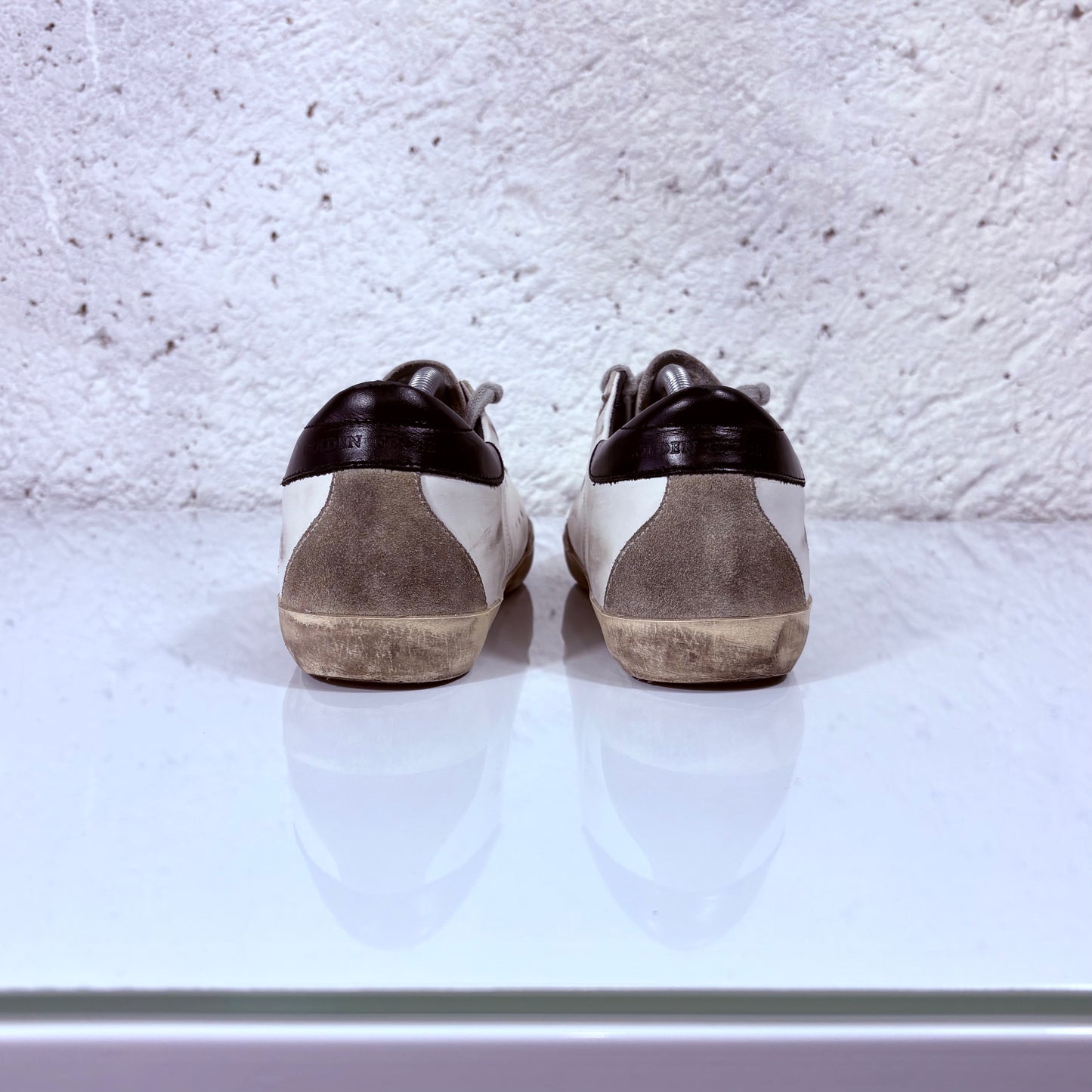 Golden goose Superstar bianche stella grigia e tallone nero 39