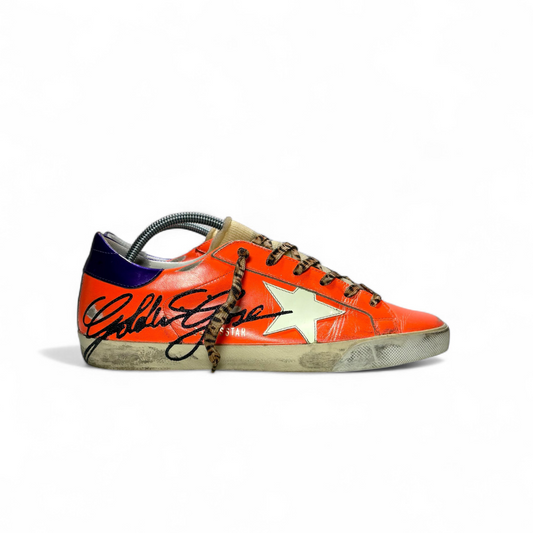 Golden goose Superstar arancione tallone blu 40