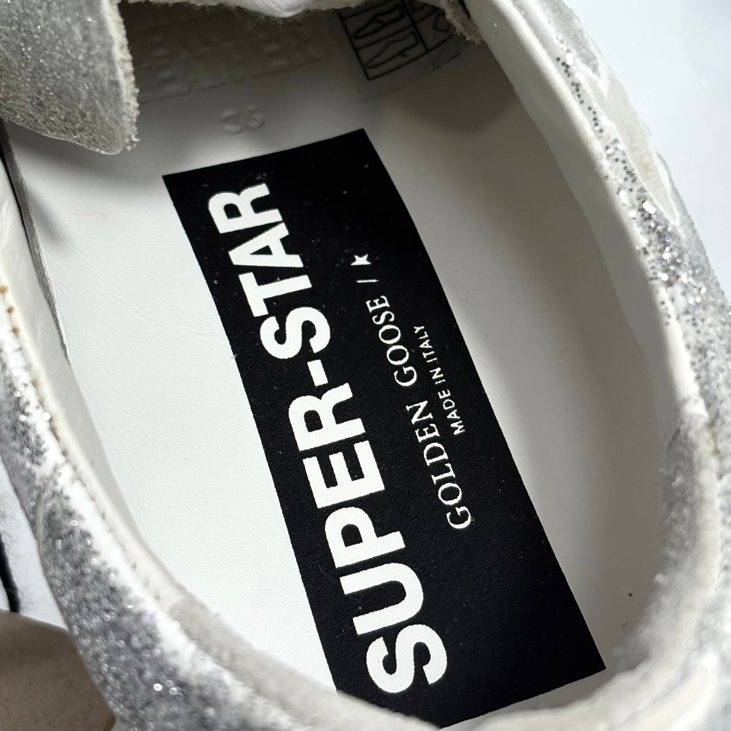 Golden goose Superstar glitter argento 36