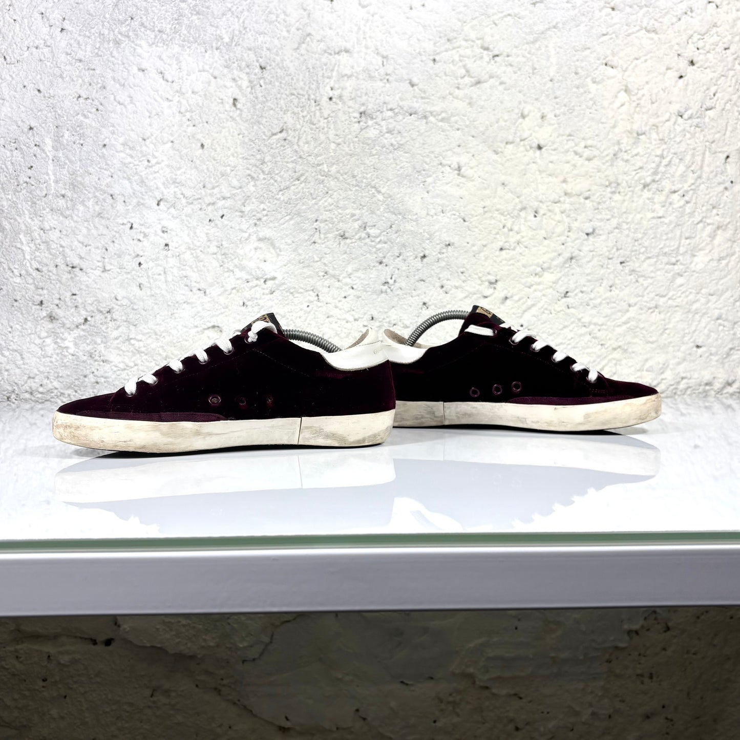 Golden goose Superstar bordeaux in velluto e pelle 37
