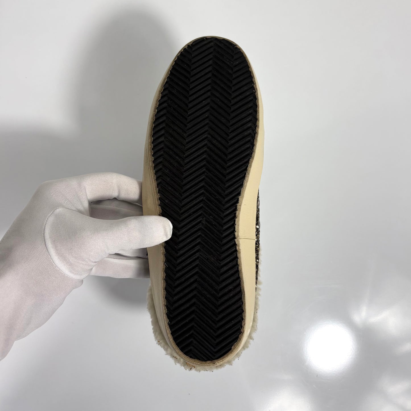 Golden goose Superstar Sabot con Glitter e interno in Shearling 39