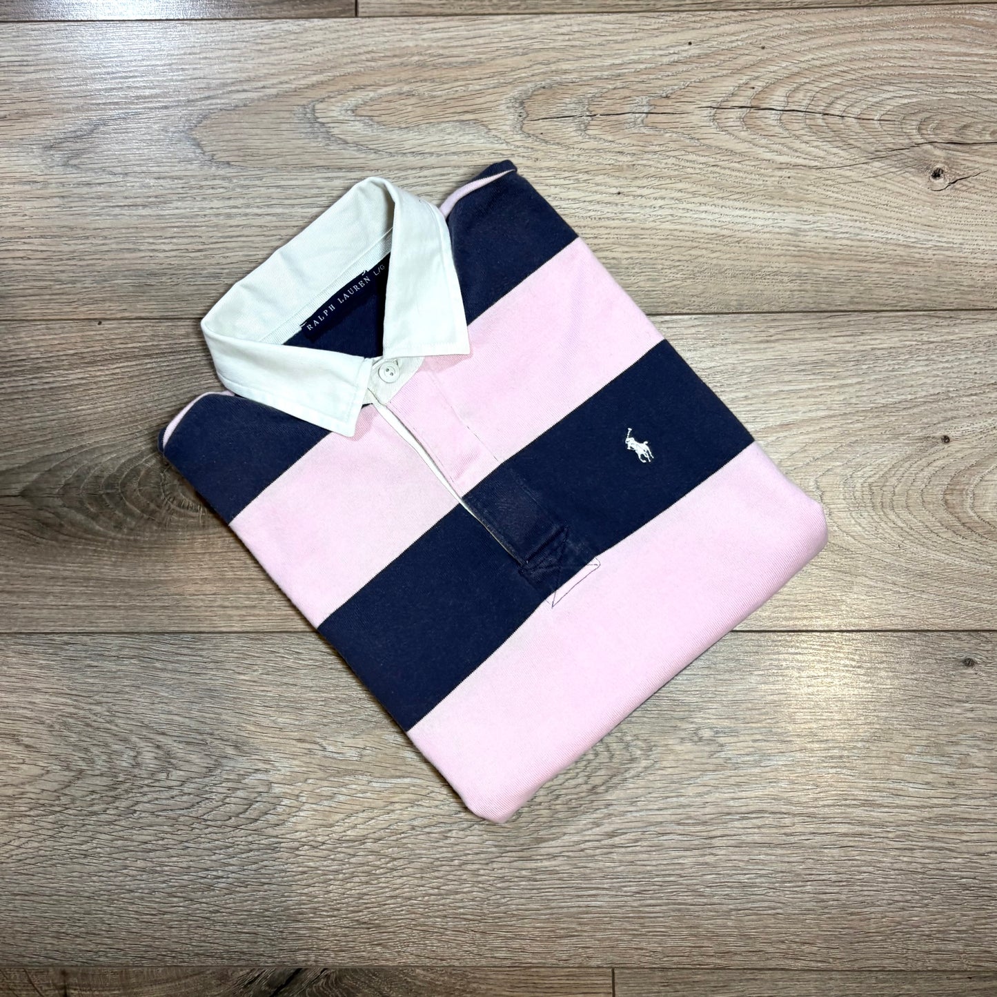 Polo Ralph Lauren maglia a maniche lunghe rosa e blu L