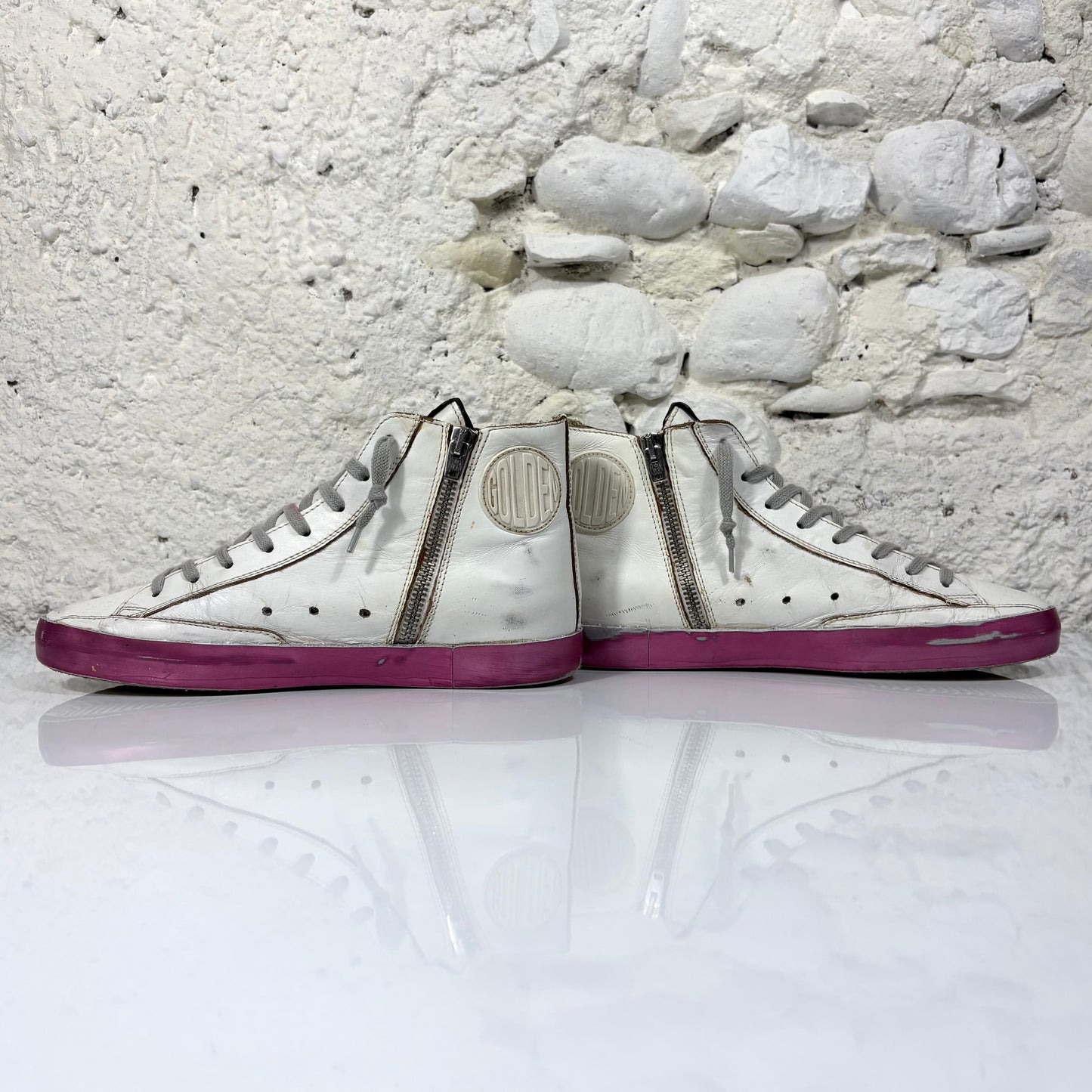 Golden goose Francy bianche e fucsia 38