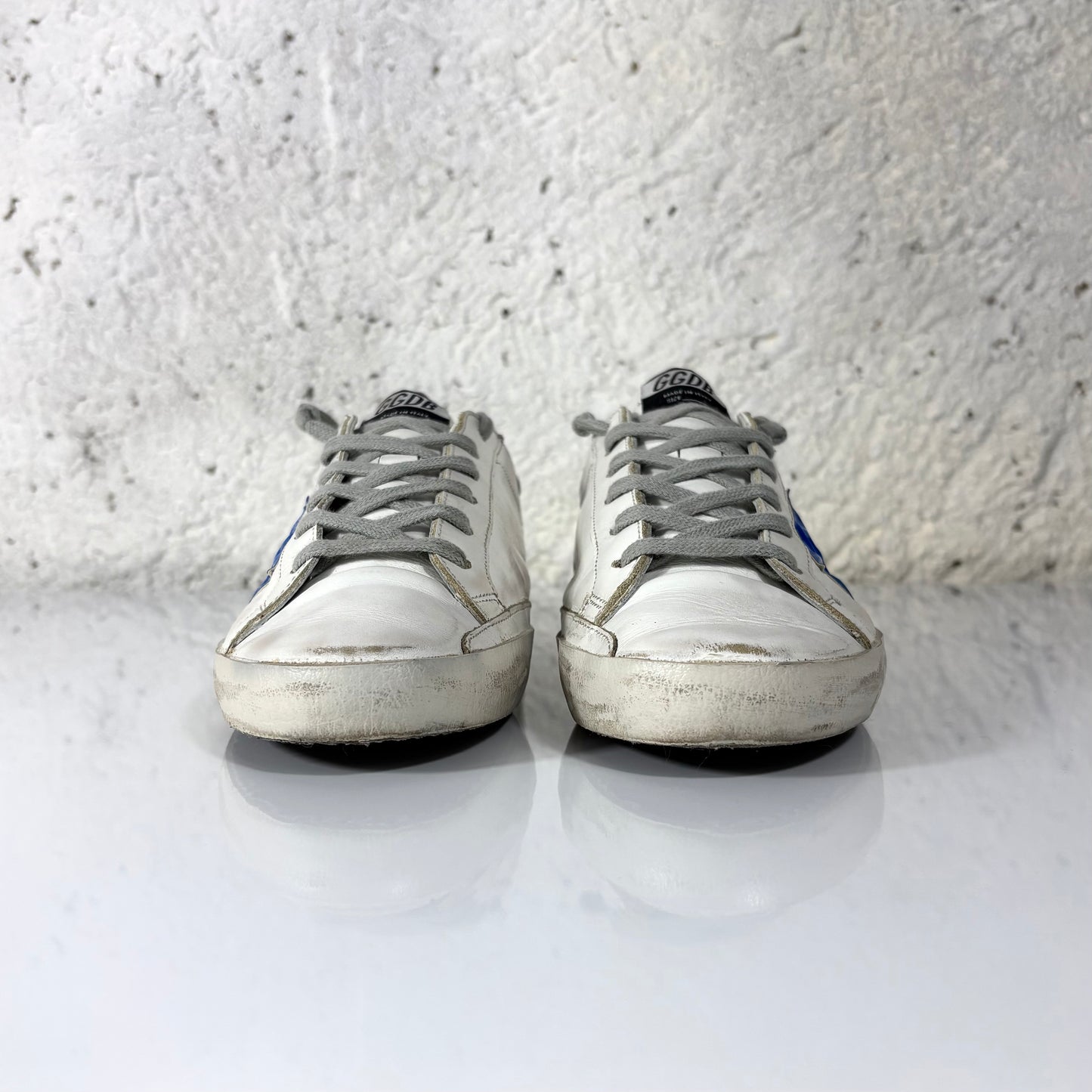 Golden goose Superstar bianche stella e tallone blu 40