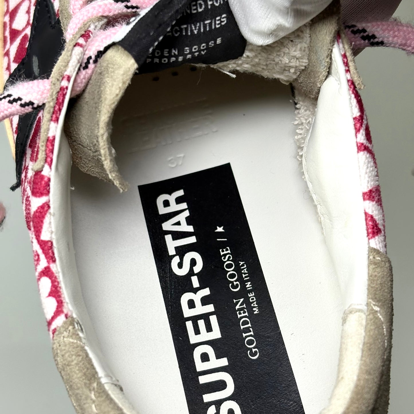 Golden goose Superstar a cuori bianche e rosse 37
