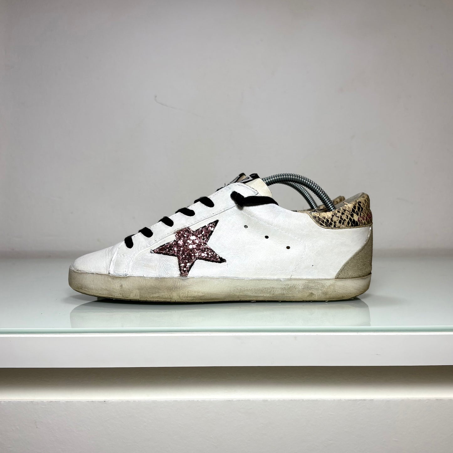 Golden goose Superstar bianco, tallone squame 39