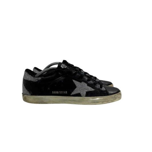 Golden goose Nero in pelle stella glitterata 37