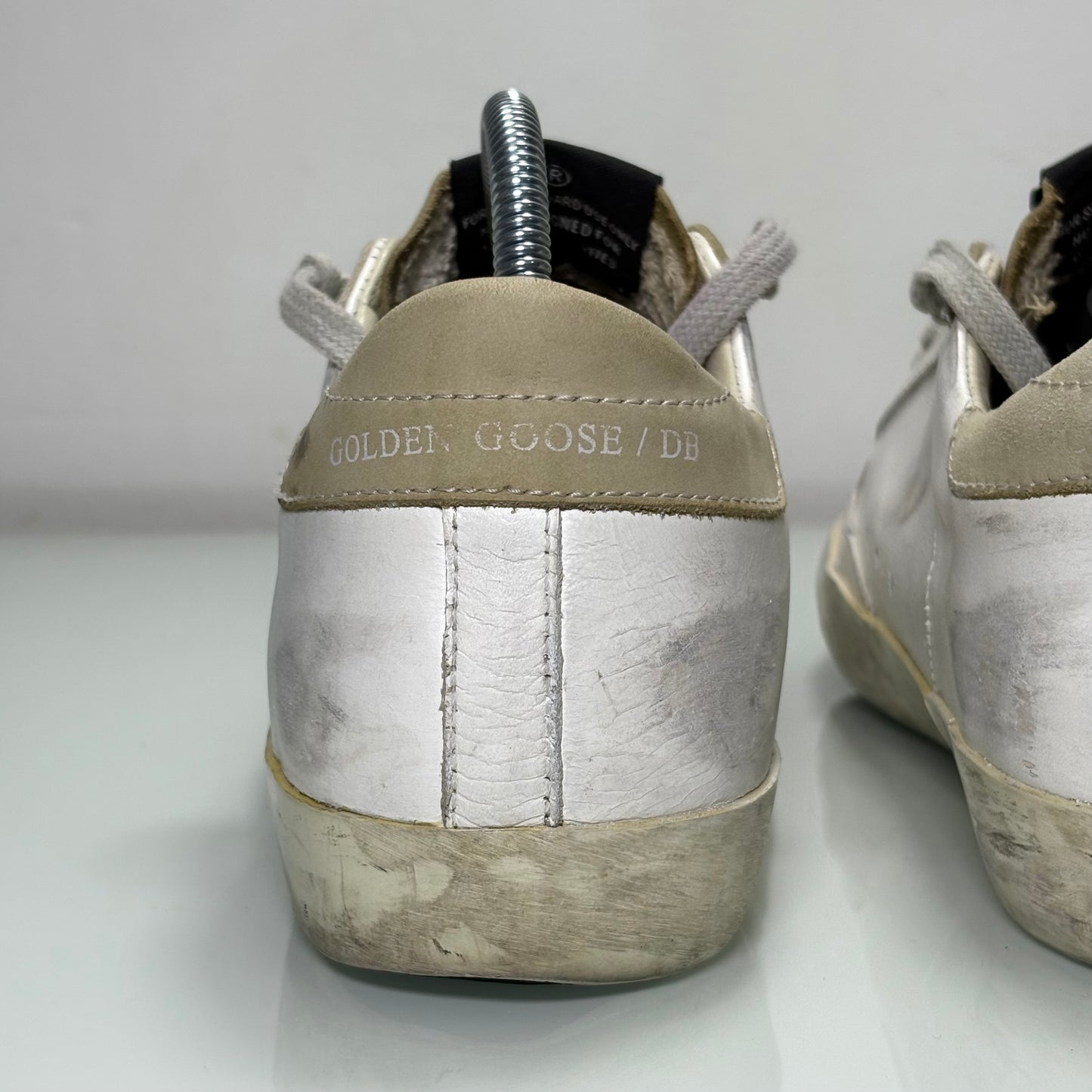 Golden goose superstar bianche stella bordeaux e tallone beige 38