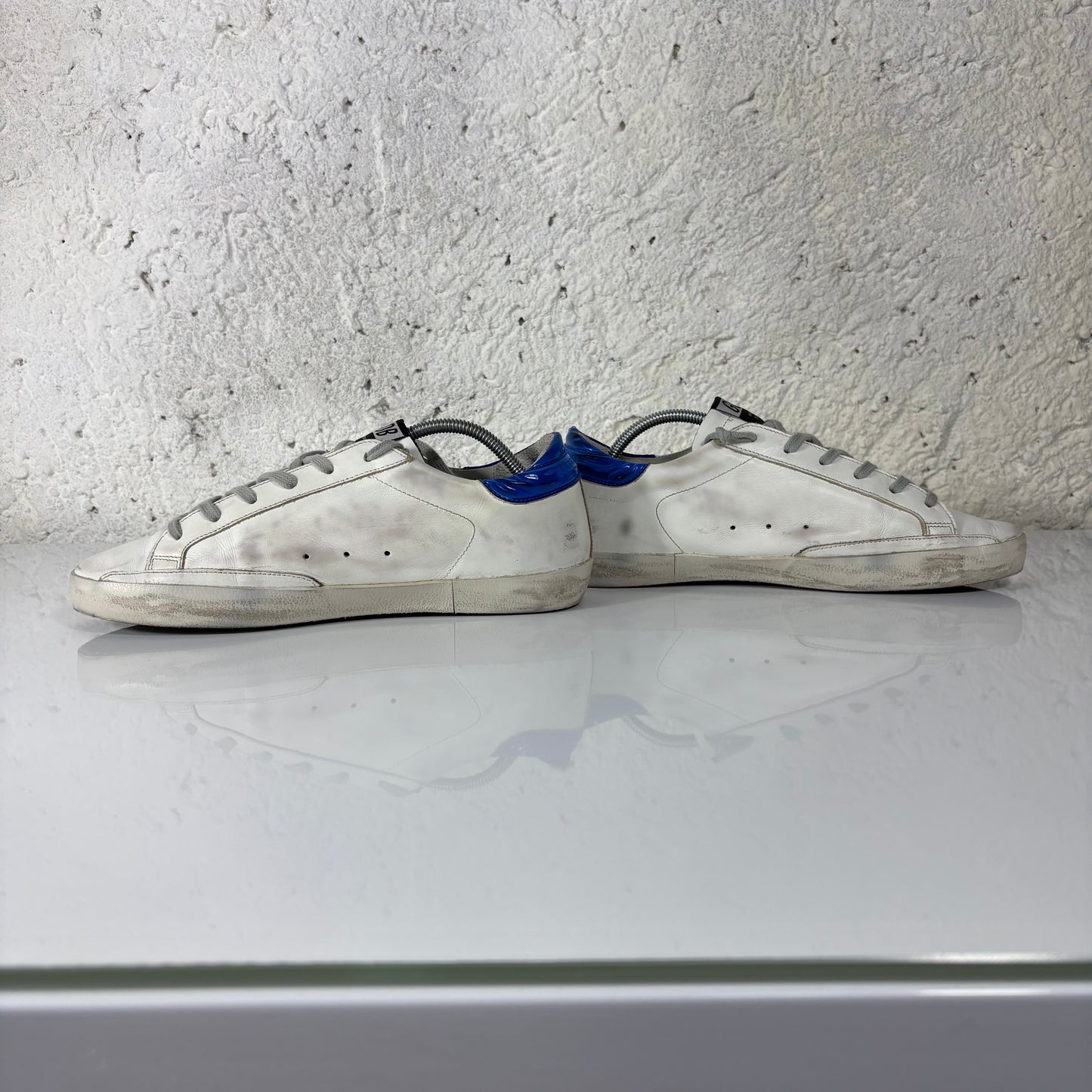 Golden goose Superstar bianche stella e tallone blu 40
