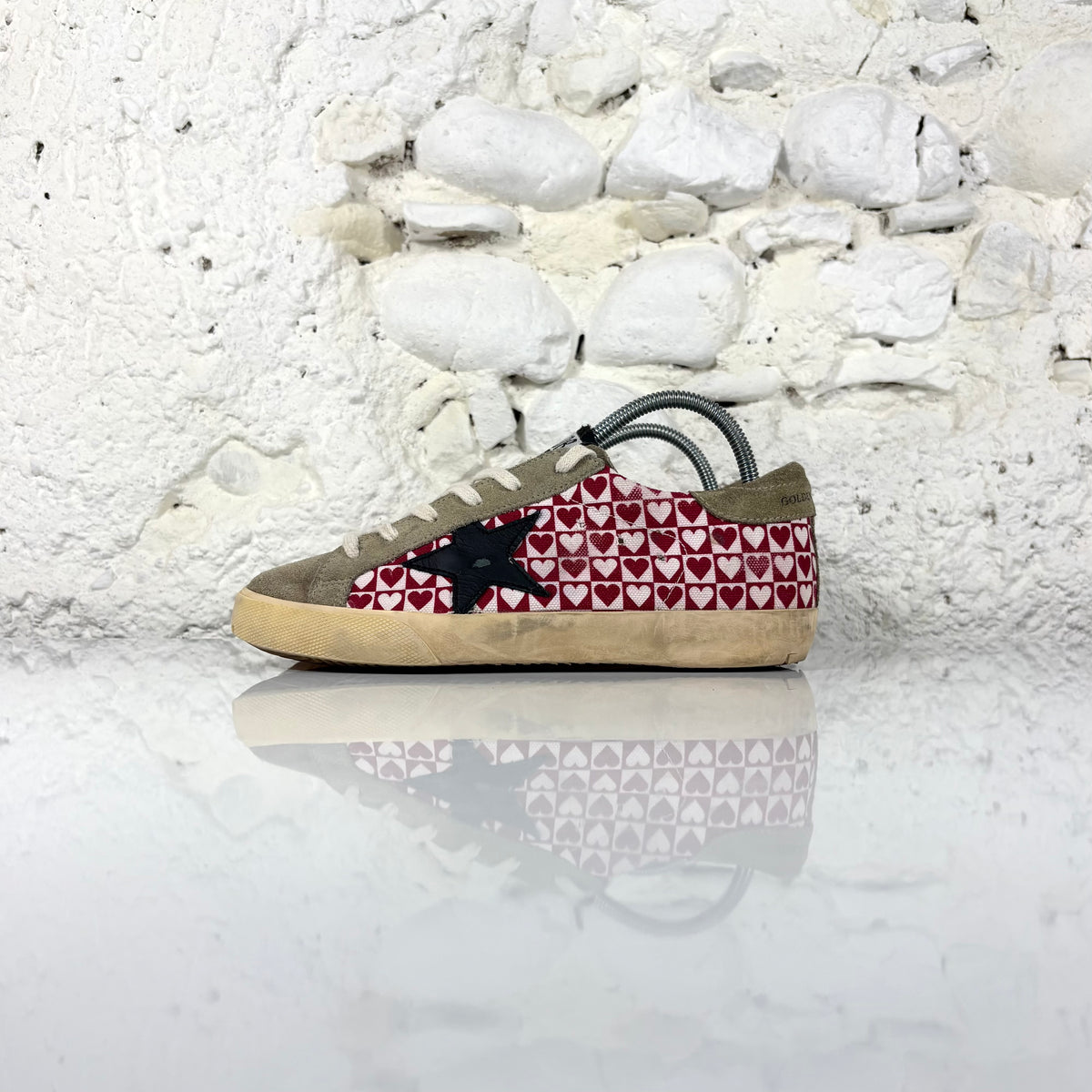 Golden goose Superstar a cuori bianche e rosse 37