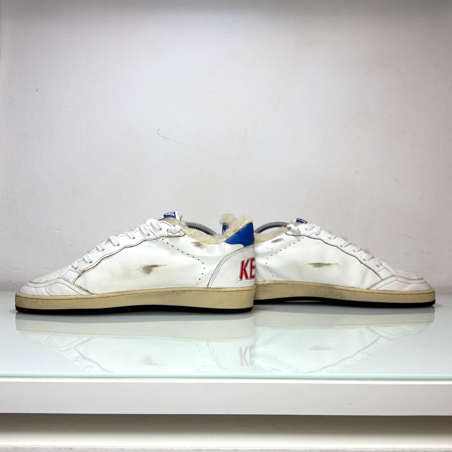 Golden goose Ballstar orsetto interno bianche, stella rossa e tallone blu 40