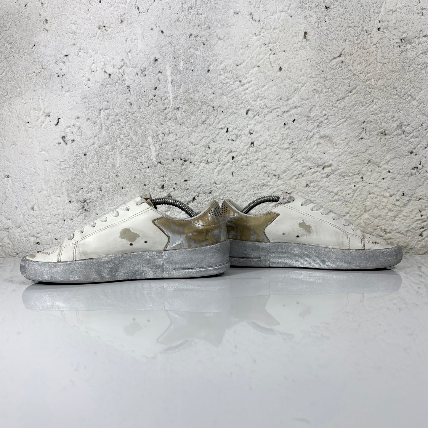Golden goose Stardan bianco e argento 36