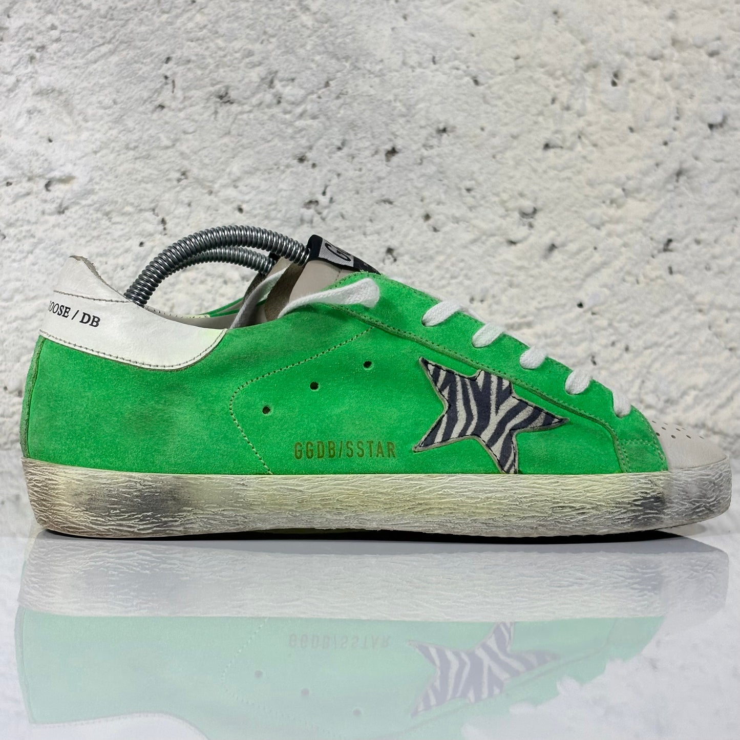 Golden goose Superstar Verdi con stella zebrata 39