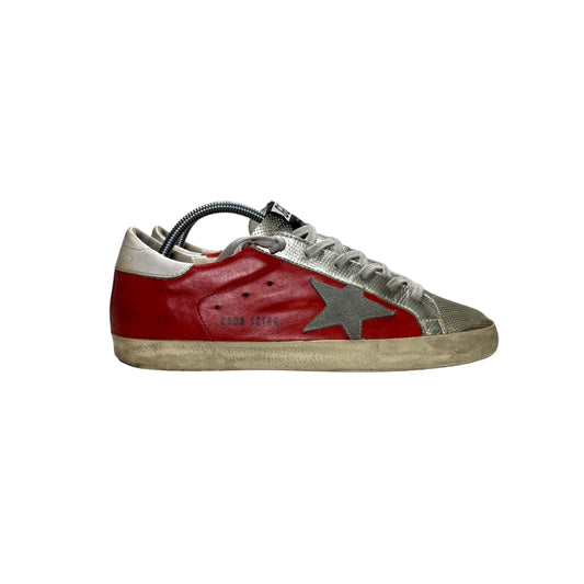 Golden goose Superstar rosso e argento 38