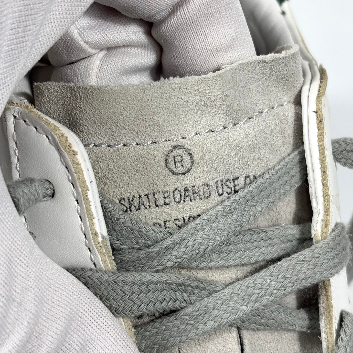 Golden goose Superstar bianche e talloncino verde scuro 36