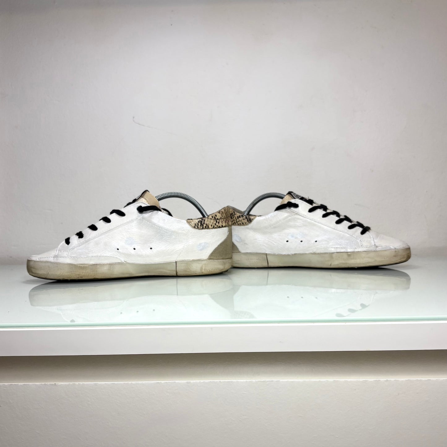 Golden goose Superstar bianco, tallone squame 39