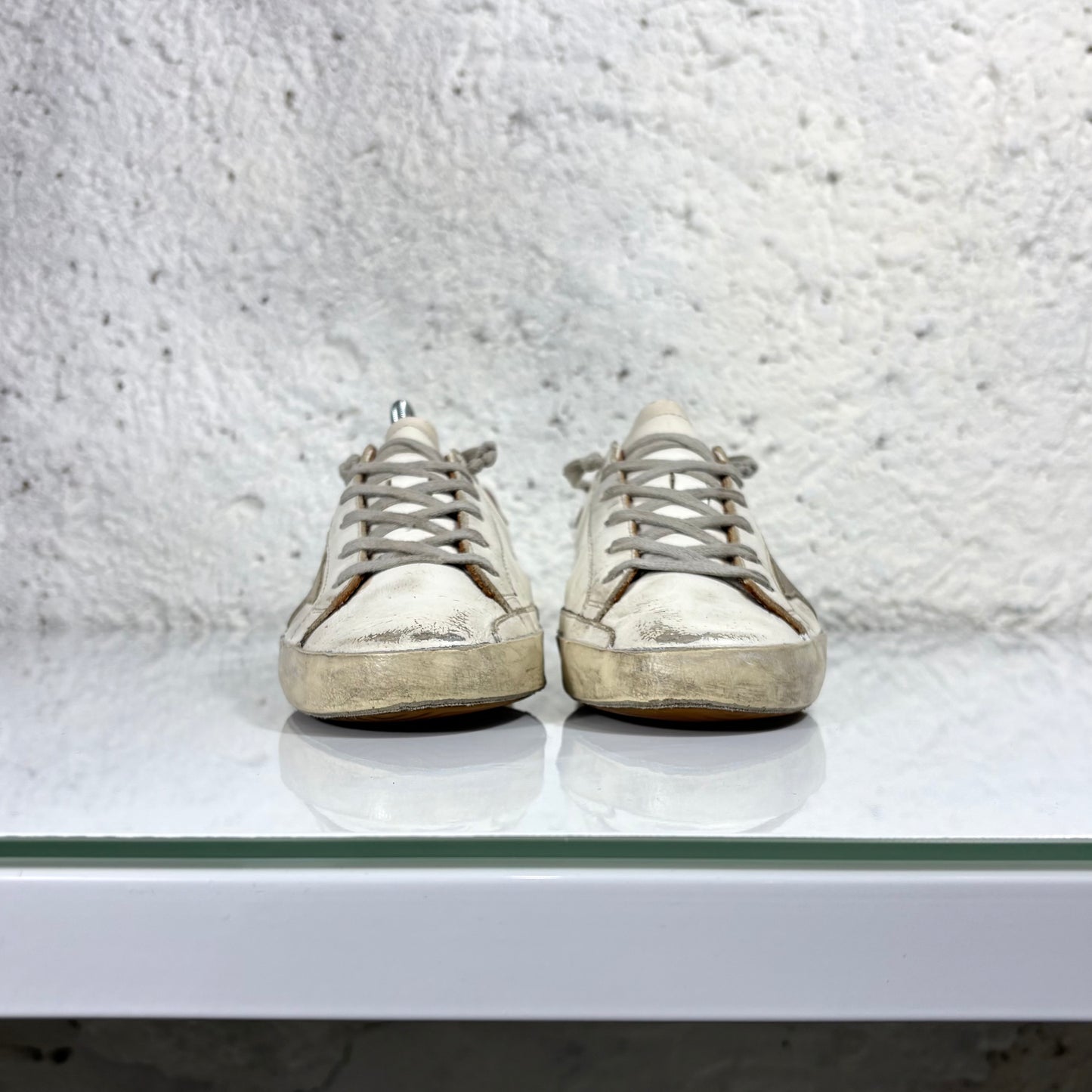 Golden goose Superstar bianche con tallone marrone 38