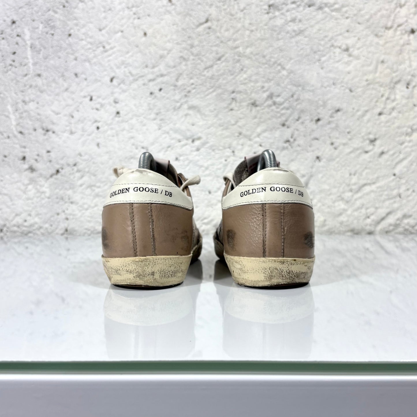 Golden goose Superstar beige in pelle con punta maculata in “cavallino” 37